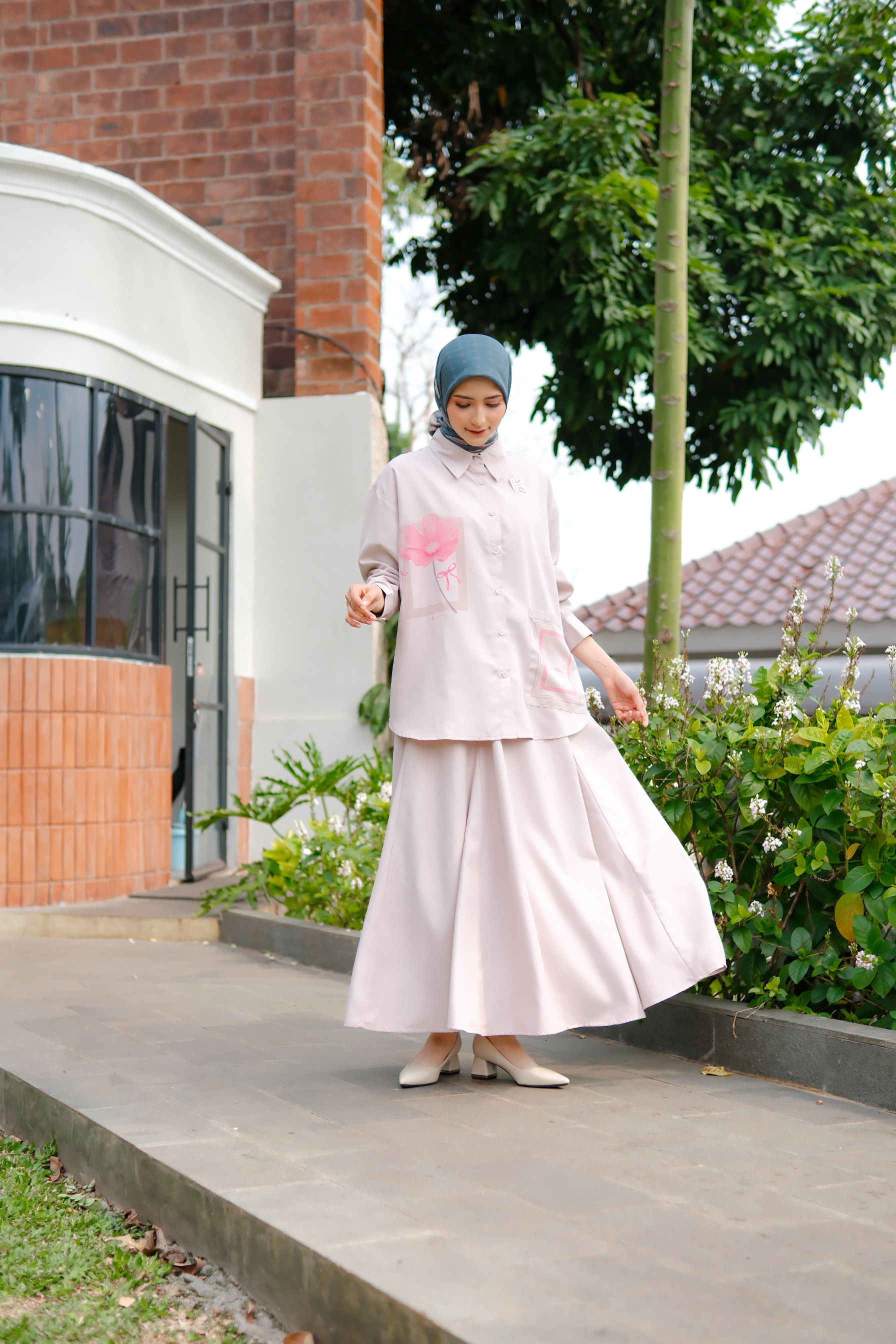 Kalana Scarves x Circle In Poppy Series Pastel Khaki