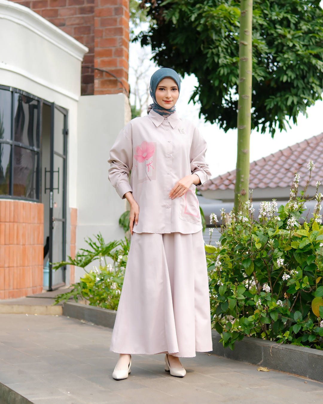 Kalana Scarves x Circle In Poppy Series Pastel Khaki