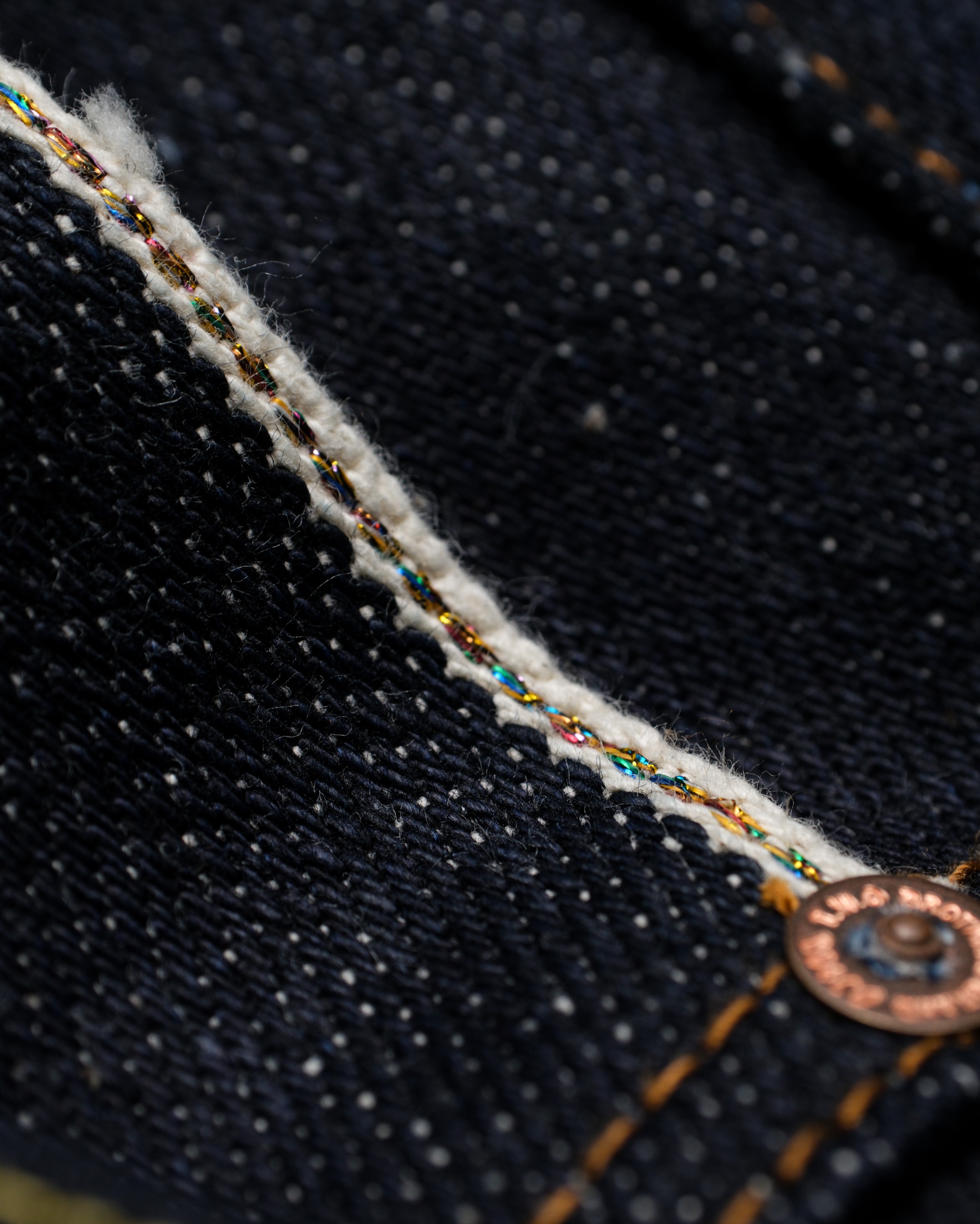 Bluestates 23oz Heavyweight Denim Selvedge Pants - Extra Deep indigo Mystical Tiger sanforized Slim Straight jeans