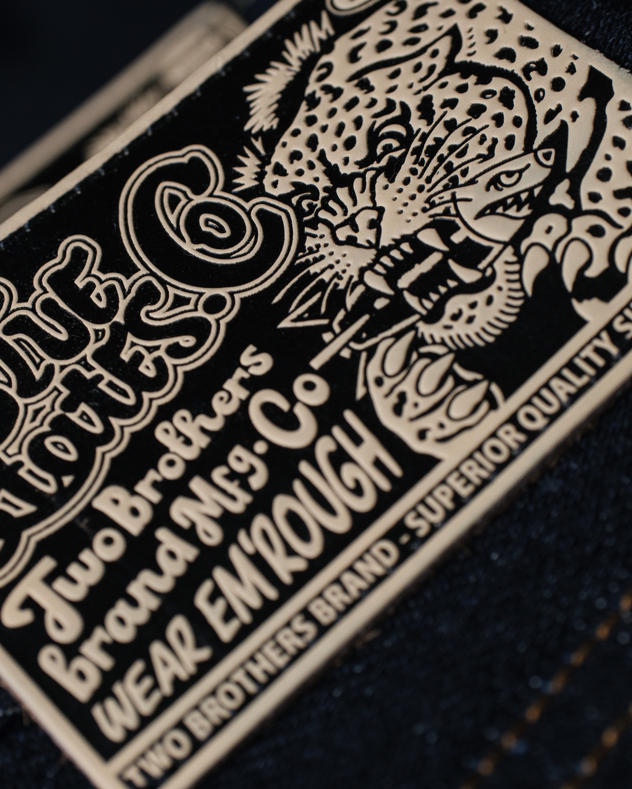 Bluestates 23oz Heavyweight Denim Selvedge Pants - Extra Deep indigo Mystical Tiger sanforized Slim Straight jeans