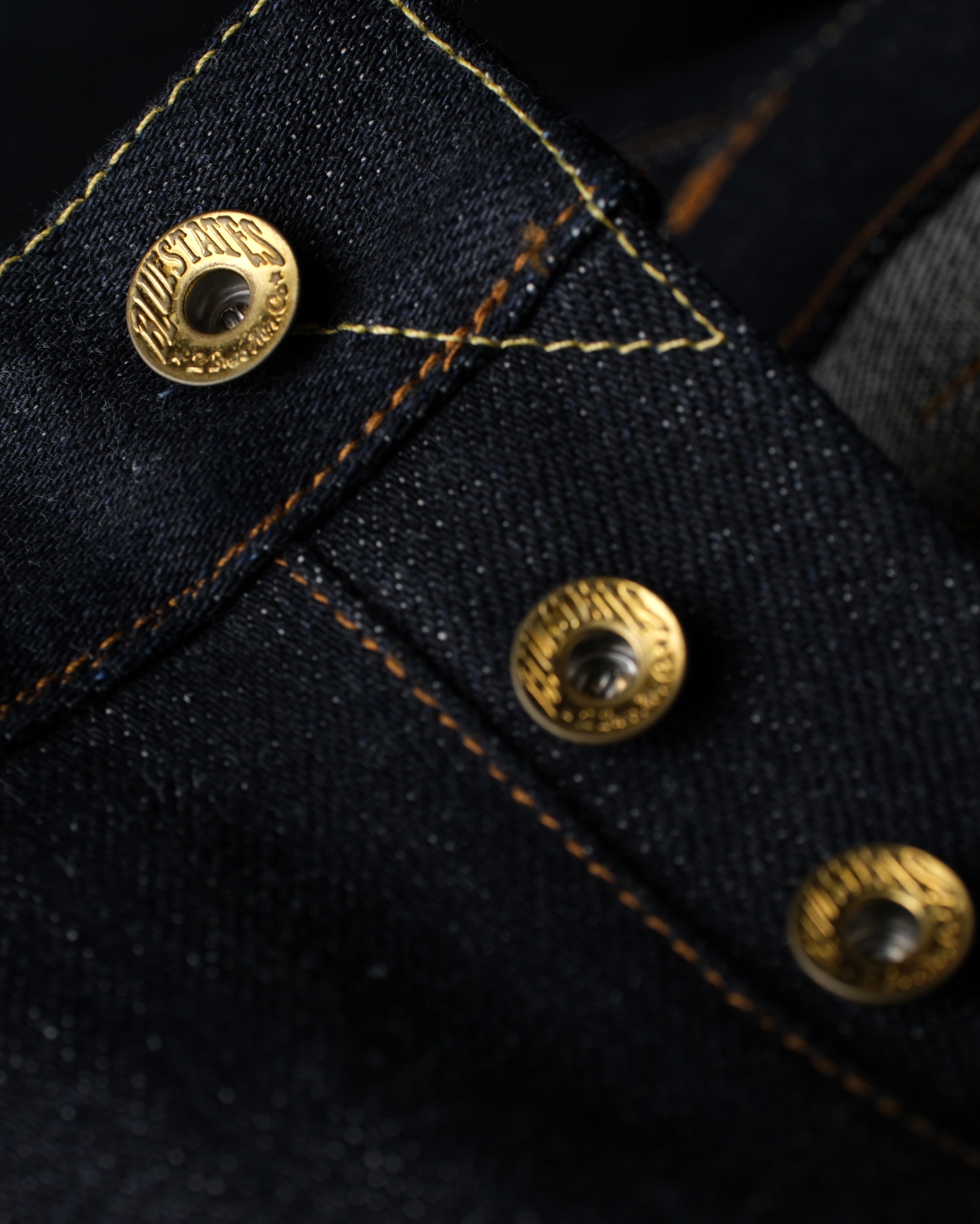 Bluestates 23oz Heavyweight Denim Selvedge Pants - Extra Deep indigo Mystical Tiger sanforized Slim Straight jeans