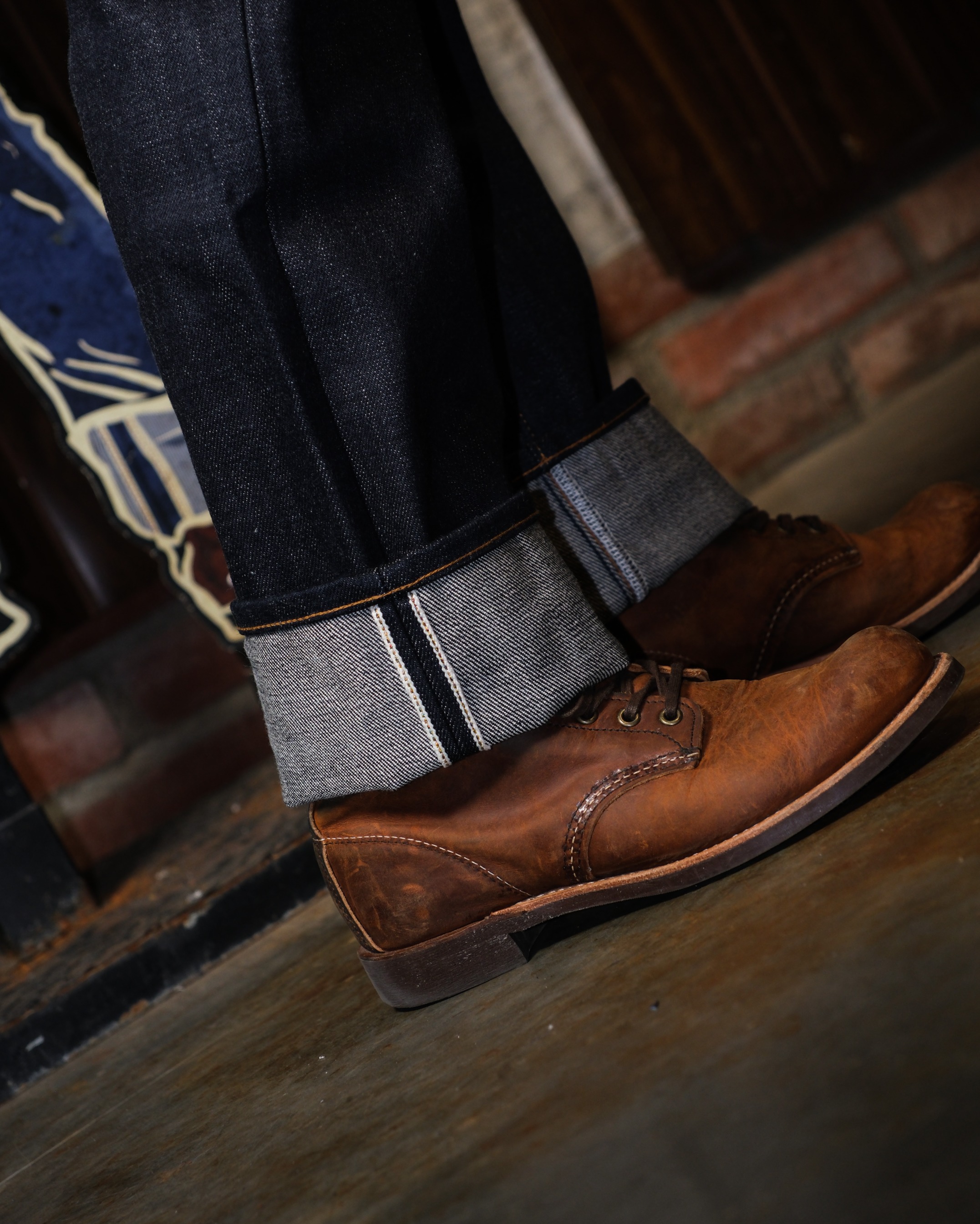 Bluestates 22oz Heavyweight Denim Selvedge Pants - Extra Deep indigo Notorious Tiger unsanforized Slim Straight jeans