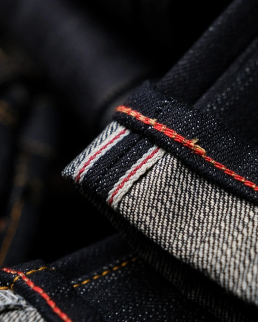 Image of Bluesates Raw Selvedge Denim - Red Rocket 17 oz Classic sanforized Vintage Deep Indigo selvedge Slim straight & slimfit cut