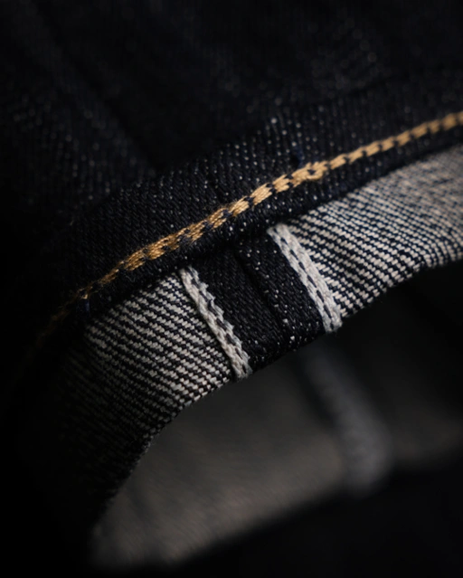 Image of Bluesates Raw Selvedge Denim - Black Crown 16.5 oz Classic sanforized Vintage Deep Indigo selvedge Slim straight & slimfit cut