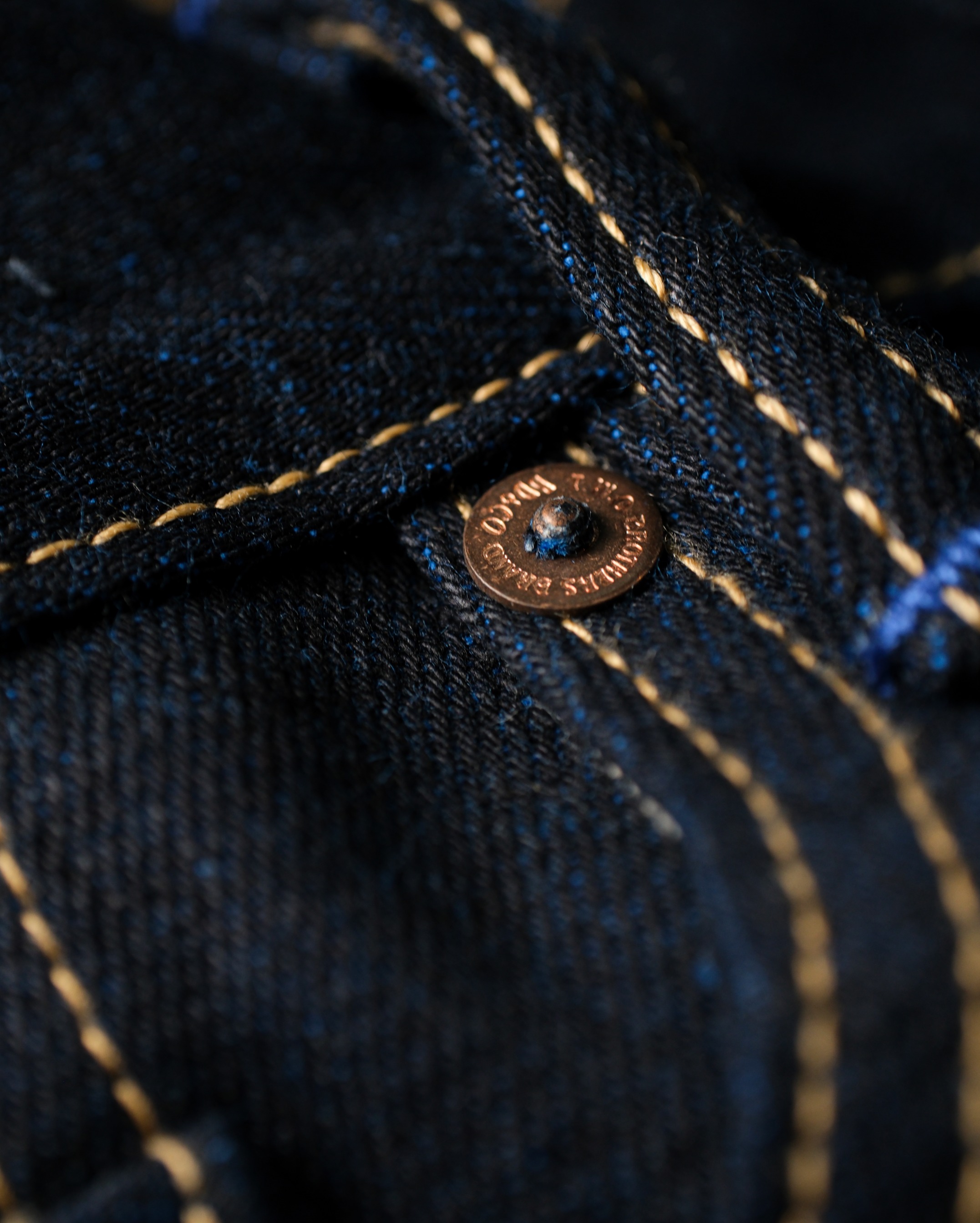 BLUESTATES raw Selvedge denim - Sugar Tiger 16oz Indigo Blue Weft color Australian Cotton Sanforized Slim Straight / Slim Fit Jeans