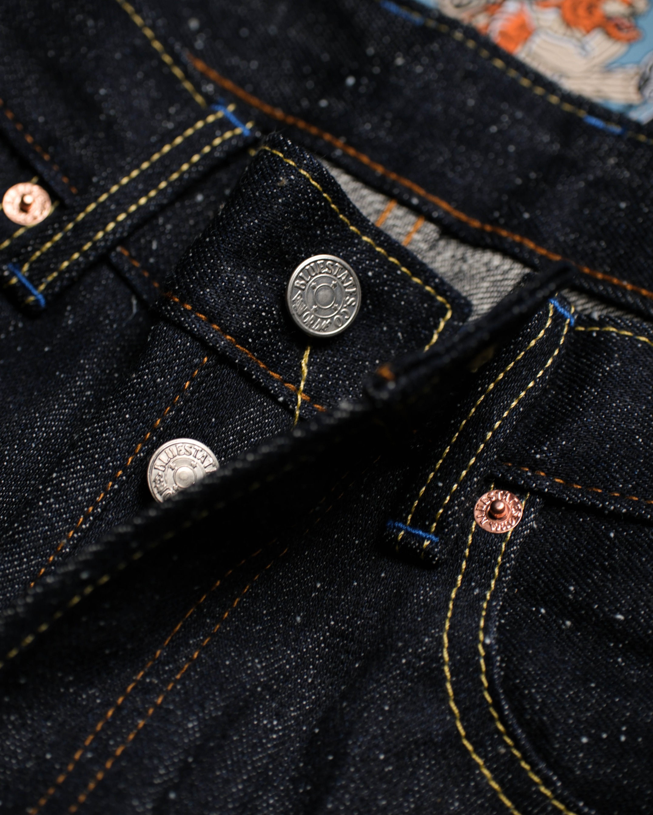 Bluestates Raw Selvedge Denim - SUPER NEP 16 oz Deep Indigo Slim Straight selevdge jeans