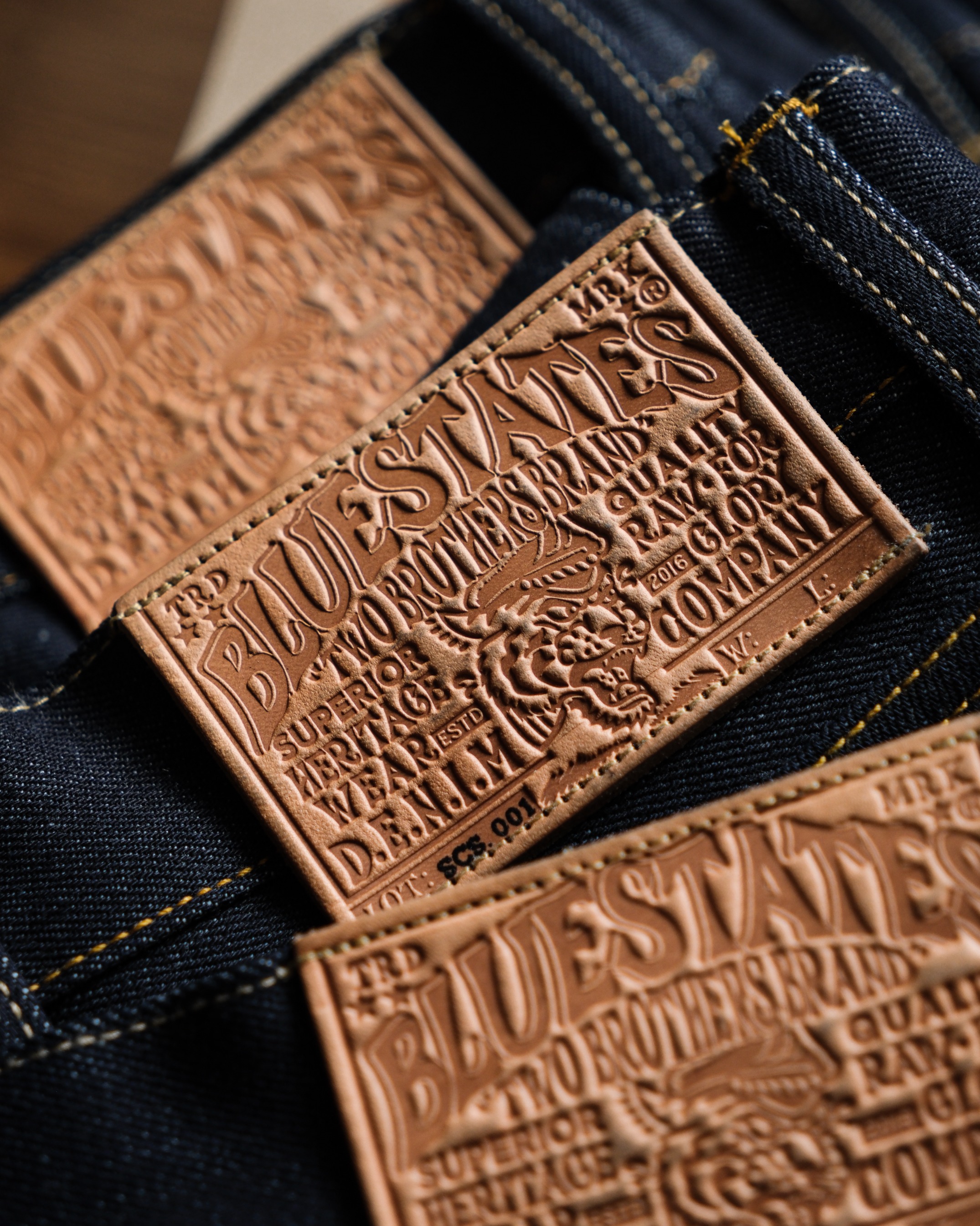 Bluestates Raw Denim - 14.5 oz Lucky Tiger88 deep indigo rope dyed non selvedge sanforized jeans slim straight/slimfit