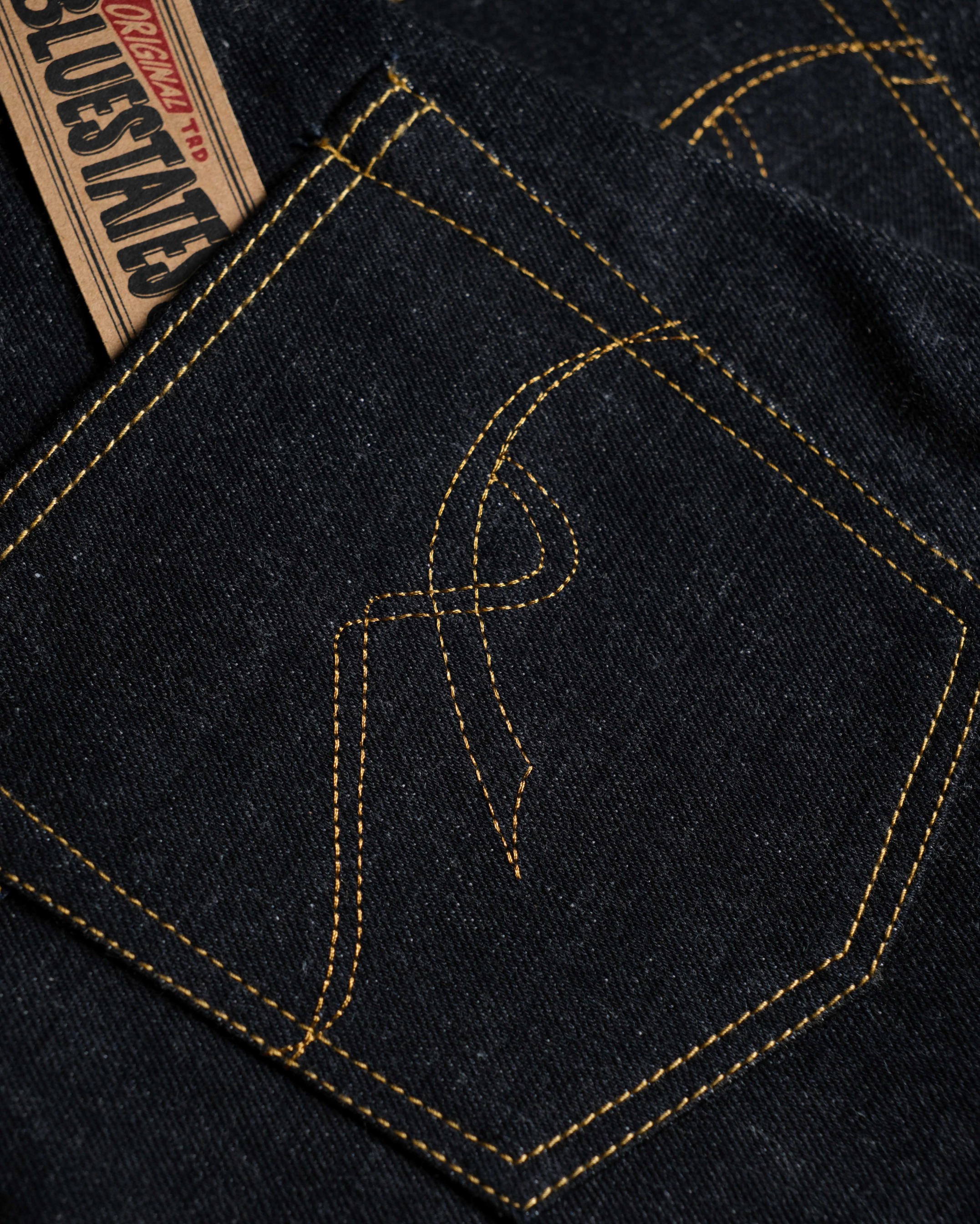 Bluestates Raw Selvedge Denim - Pink Throttle 16 oz Australian cotton Deep Indigo rope dyed Slim Straight selevdge jeans