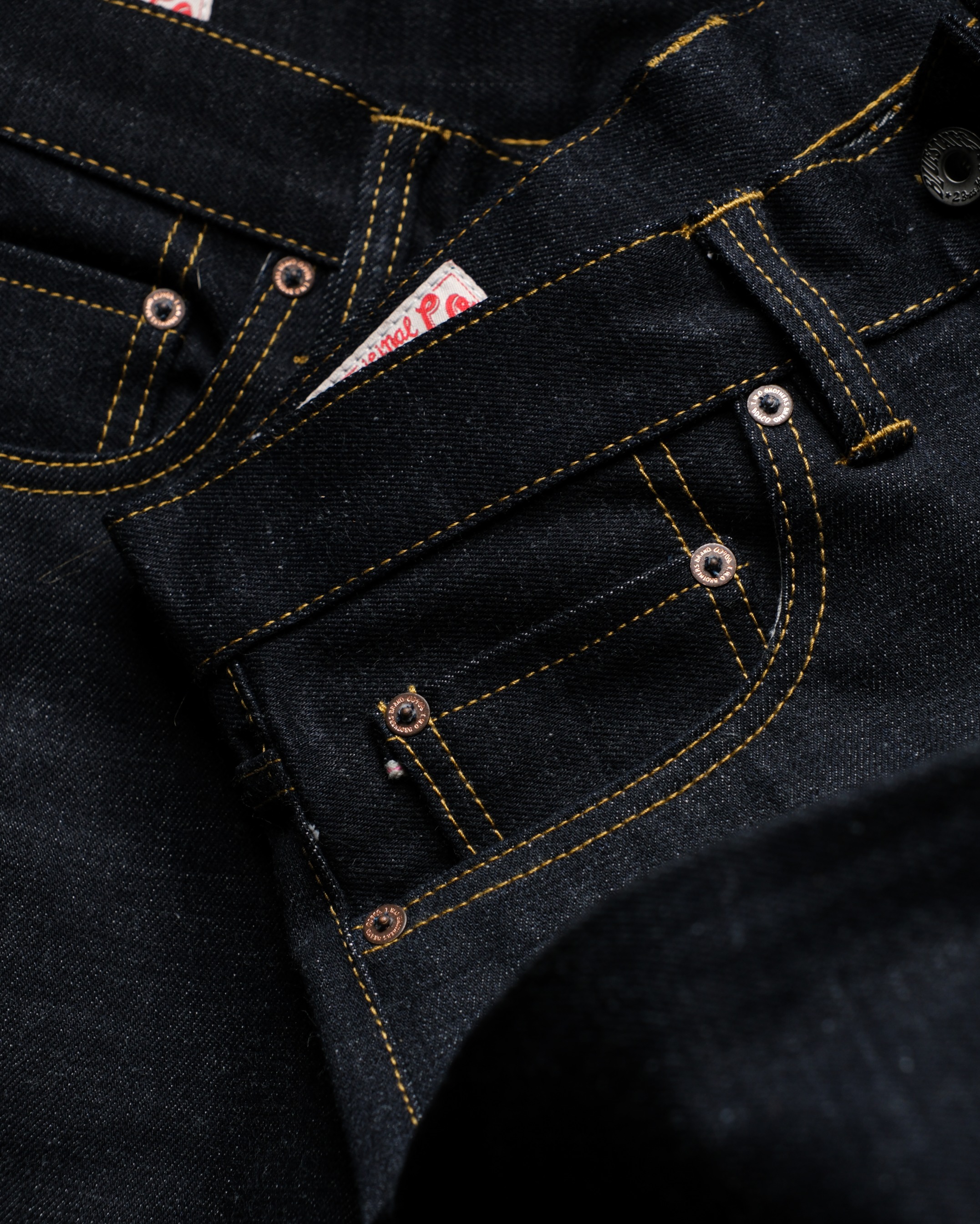 Bluestates Raw Selvedge Denim - Pink Throttle 16 oz Australian cotton Deep Indigo rope dyed Slim Straight selevdge jeans