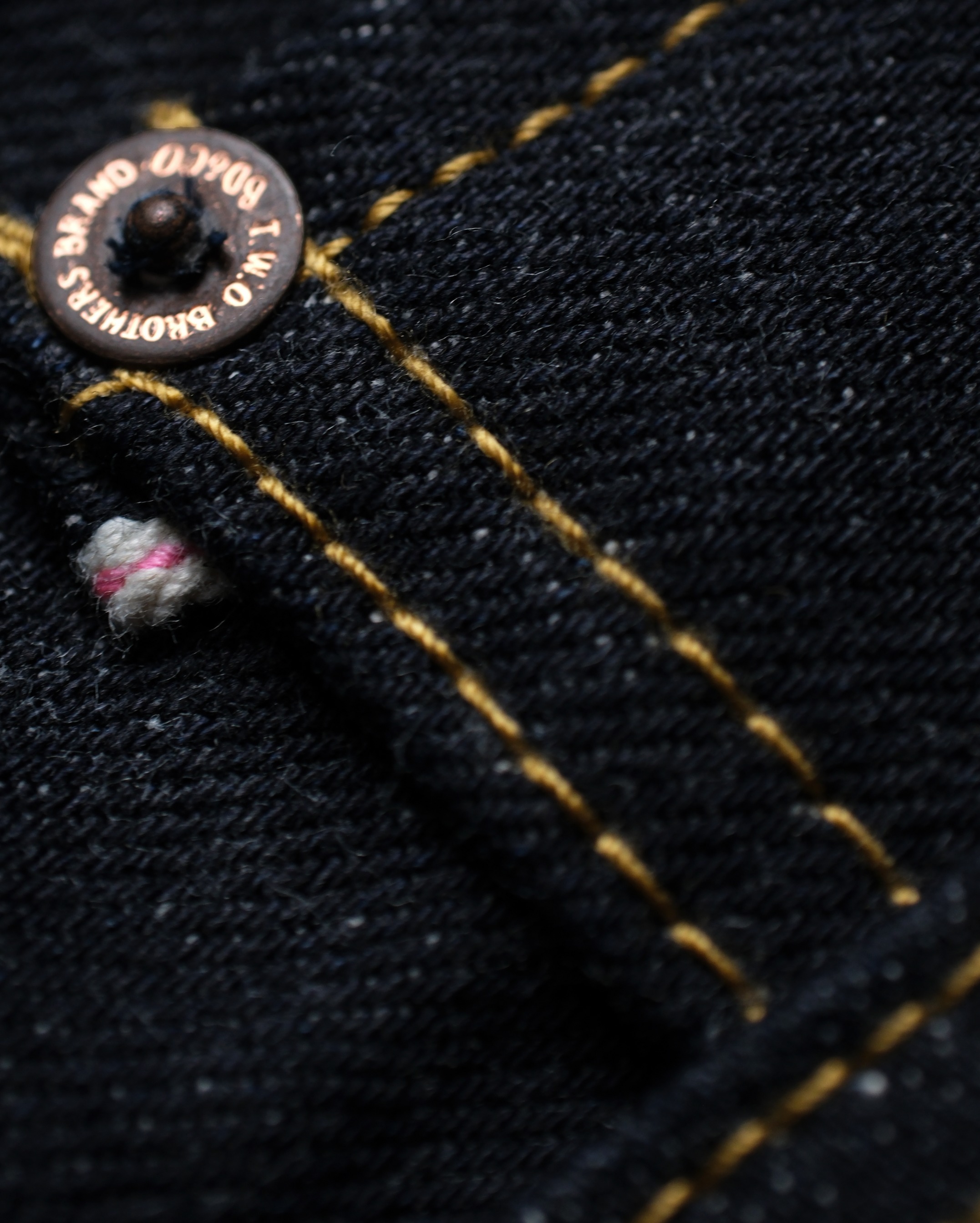 Bluestates Raw Selvedge Denim - Pink Throttle 16 oz Australian cotton Deep Indigo rope dyed Slim Straight selevdge jeans