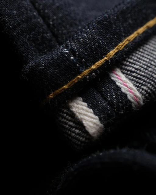 Image of Bluestates Raw Selvedge Denim - Pink Throttle 16 oz Australian cotton Deep Indigo rope dyed Slim Straight selevdge jeans