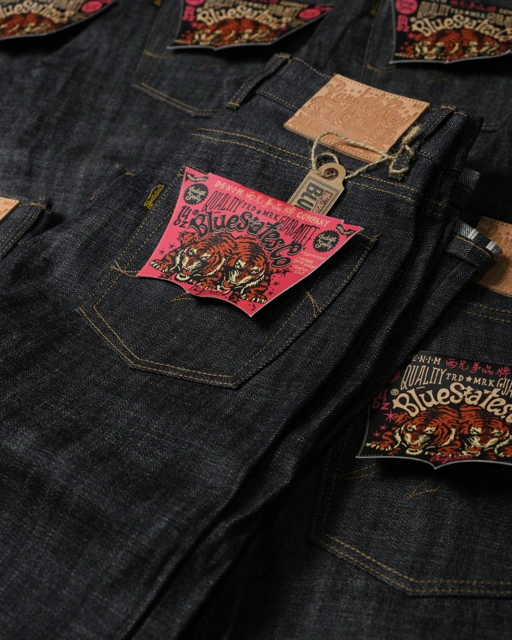 Image of Magenta Tiger 14.5oz Dark Indigo - Selvedge Classic Raw Denim