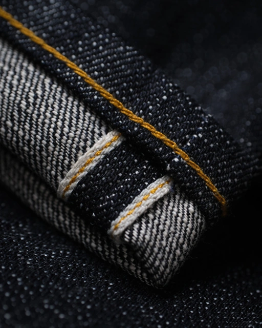 Image of Raw Selvedge Denim - Oriental Tiger 14.75 oz Super Cross Slub Sanforized Selvedge Slim Straight / Slim Fit Jeans Bluestates