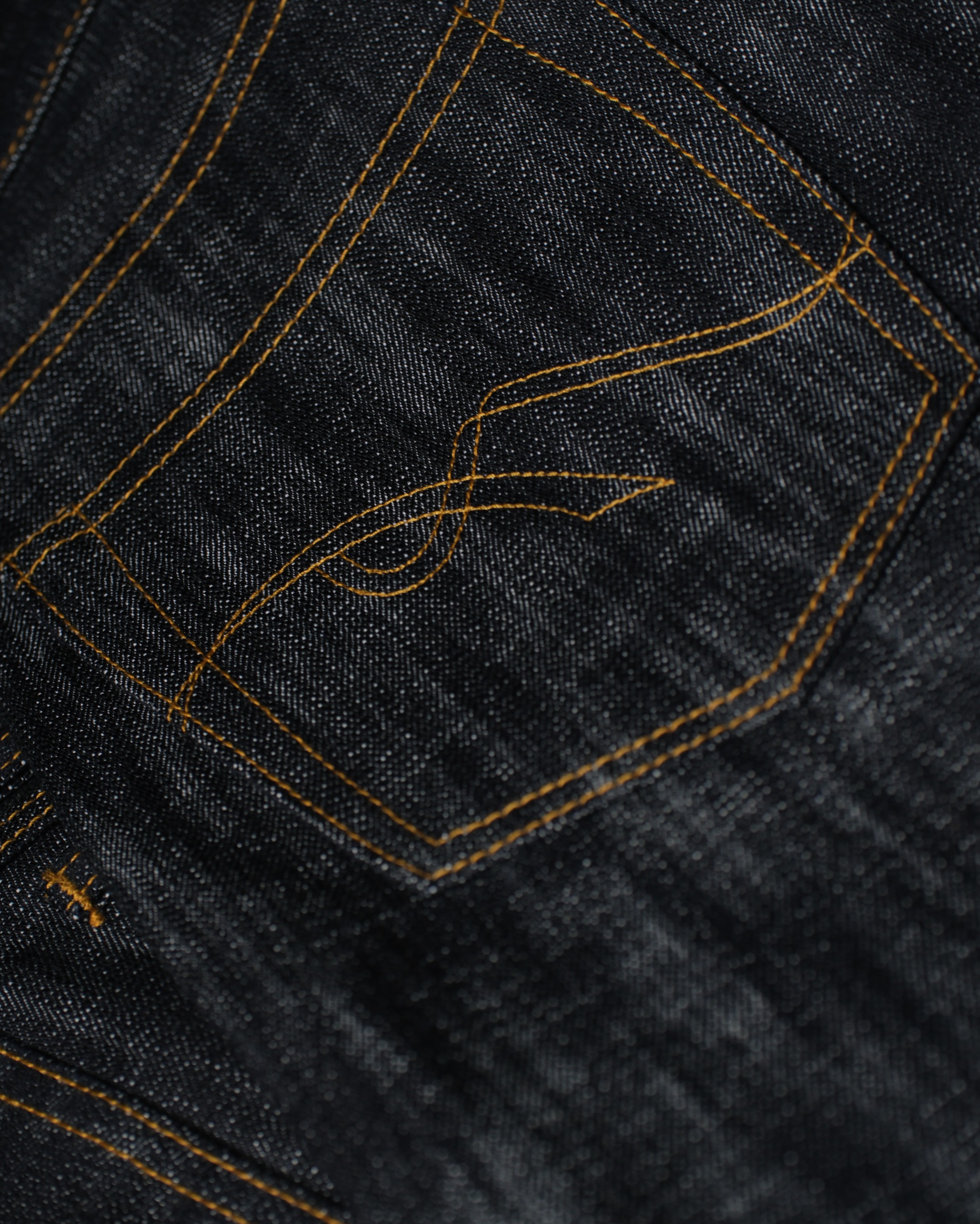 Raw Selvedge Denim - Oriental Tiger 14.75 oz Super Cross Slub Sanforized Selvedge Slim Straight / Slim Fit Jeans Bluestates