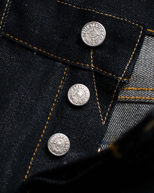 Image of Bluesates Raw Selvedge Denim - Twin Tiger 14.75 oz Classic sanforized Dark Indigo red line selvedge jeans Slim straight & slimfit cut