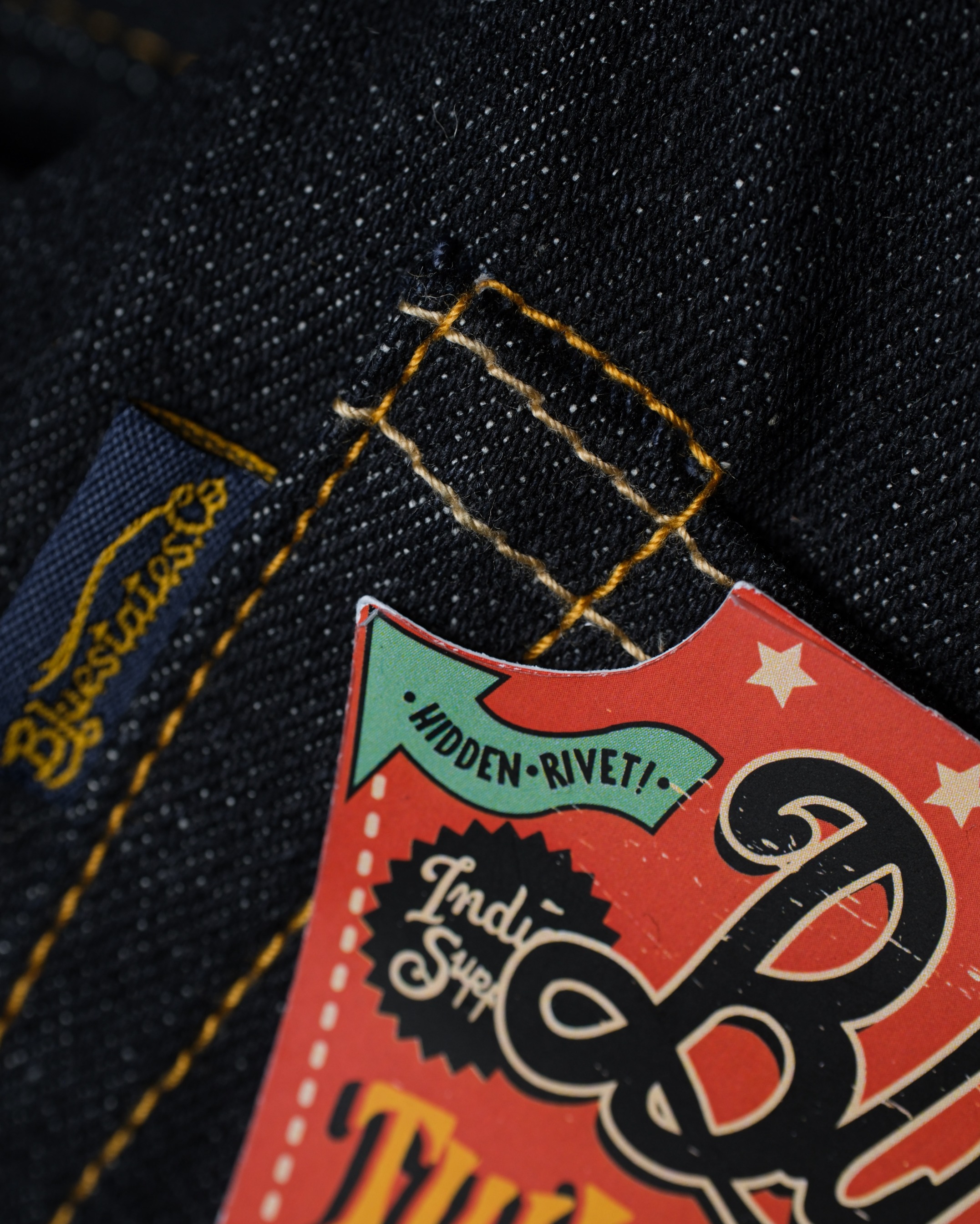 Bluesates Raw Selvedge Denim - Twin Tiger 14.75 oz Classic sanforized Dark Indigo red line selvedge jeans Slim straight & slimfit cut