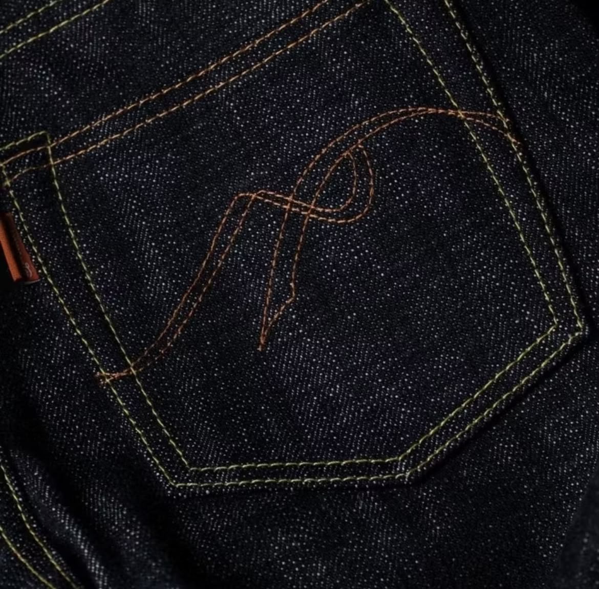 Bluestates 21.7oz Heavyweight Denim Selvedge Pants - Deep indigo Red Porcelain sanforized Slim Straight jeans