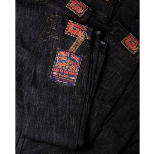 Bluestates Raw Selvedge Denim - Honky Tonk 15.5oz Deep Indigo sanforized slim straight & slimfit jeans