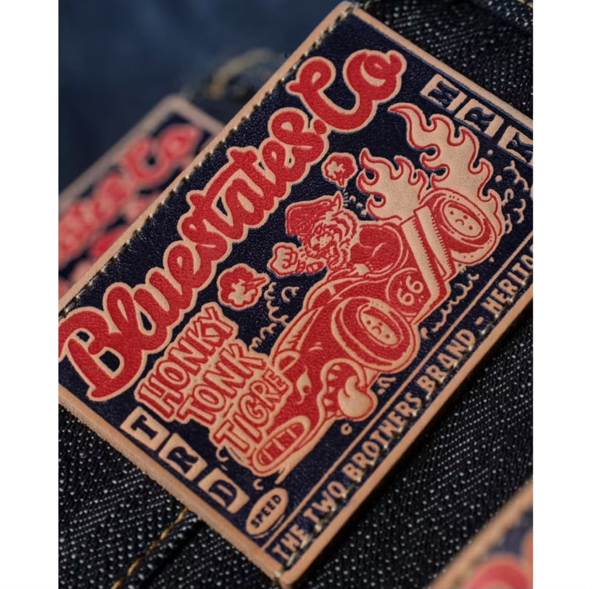 Bluestates Raw Selvedge Denim - Honky Tonk 15.5oz Deep Indigo sanforized slim straight & slimfit jeans