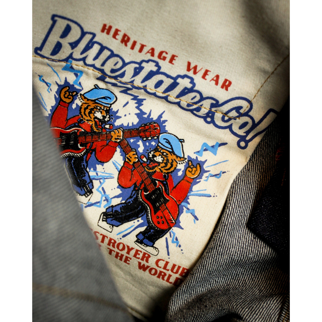 Tiger Cult 14oz Raw Denim Bluestates with selvedge accent / blue indigo / slim straight