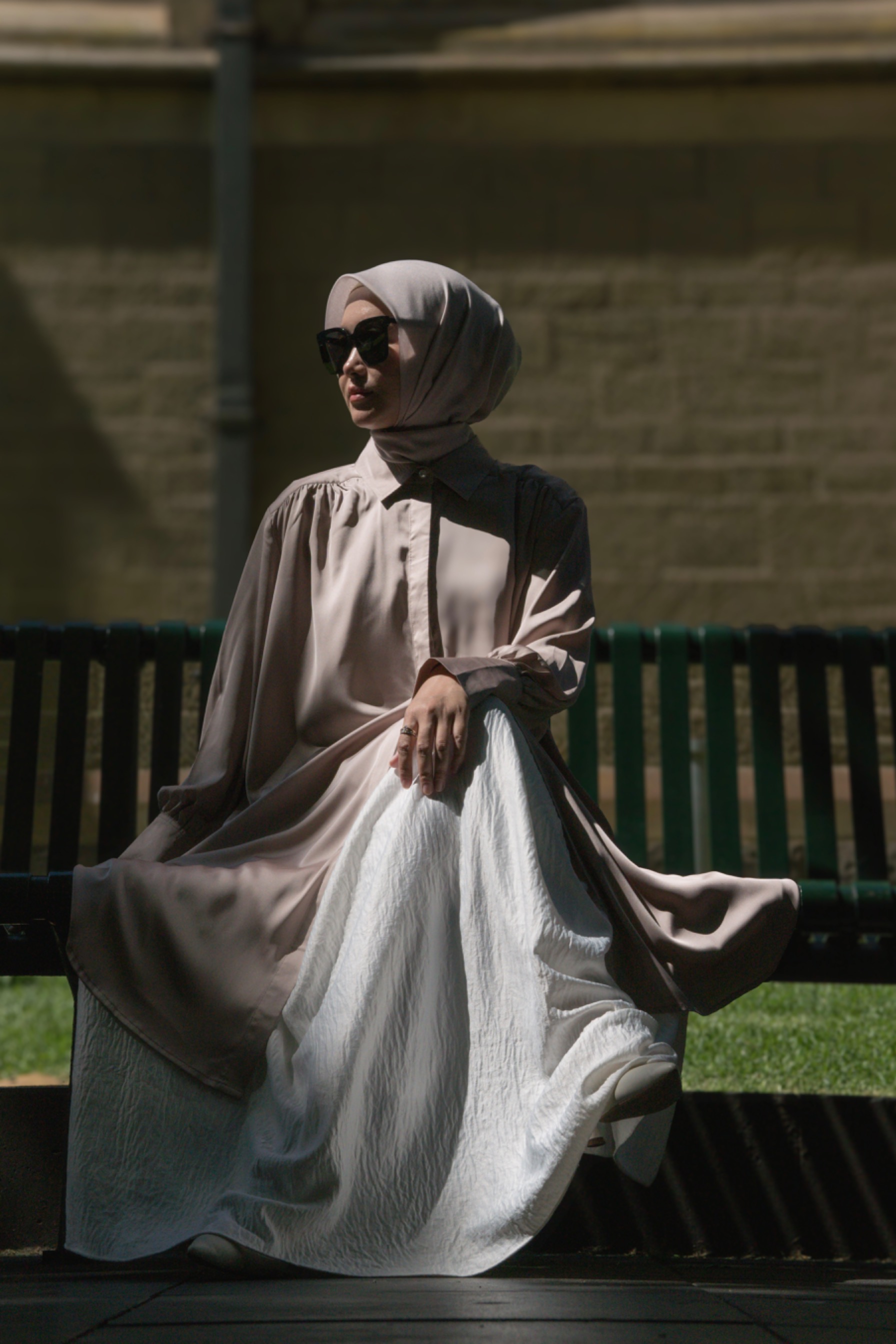Renee Long Shirt in Nude - Darlene Series