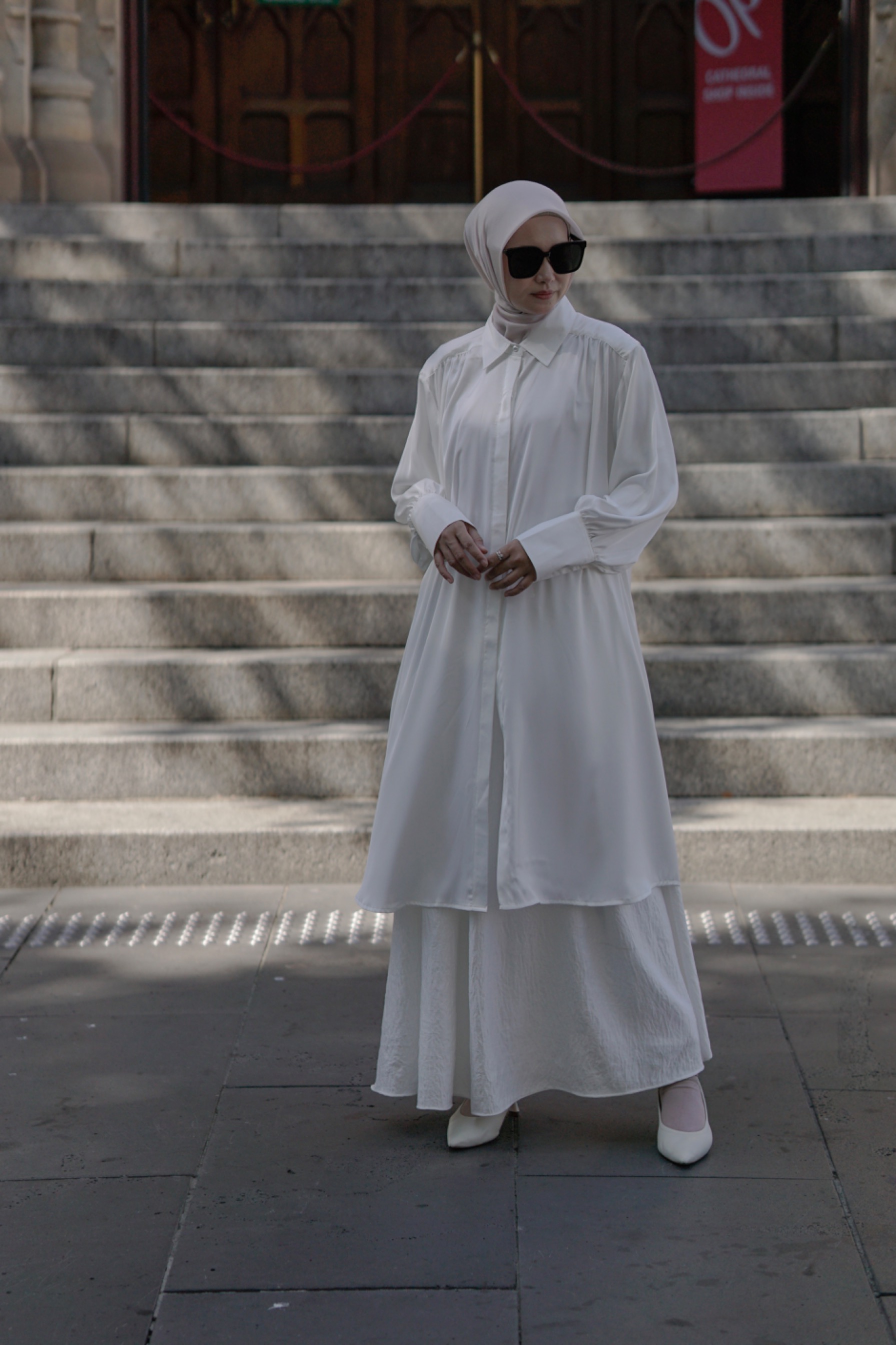 Renee Long Shirt in Broken White - Darlene Series