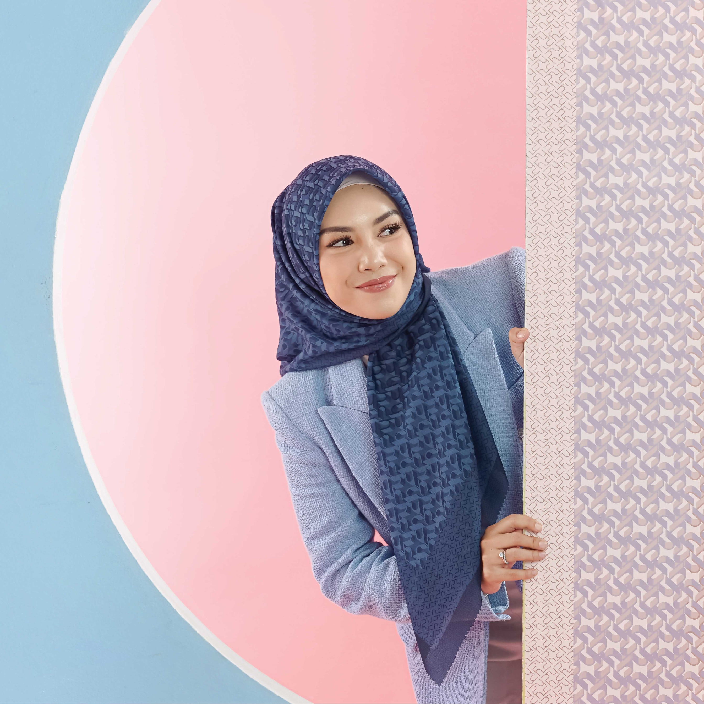 Halwa Scarf Monogram Jubilee Navy