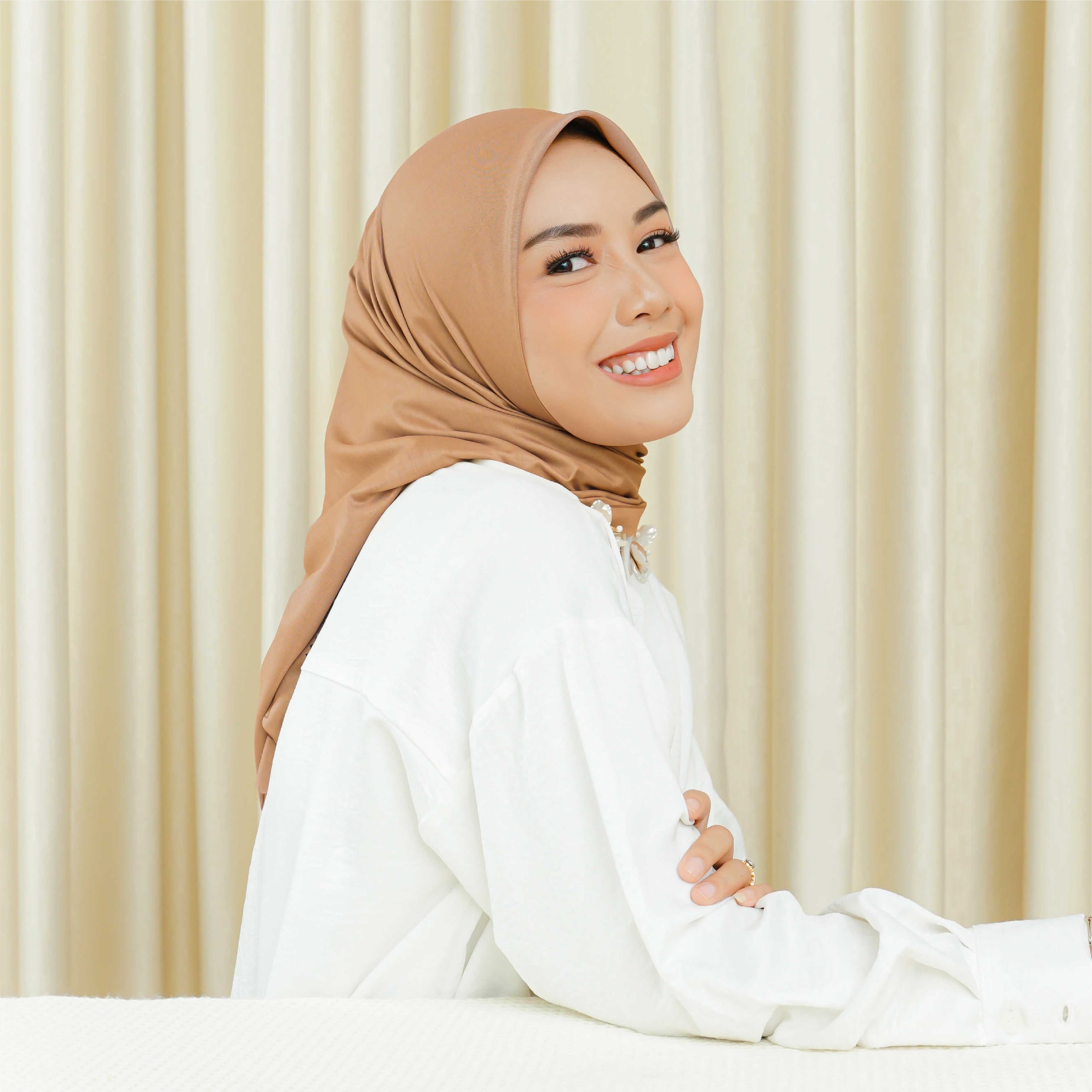 Halwa Signature Plain Khaki Scarf