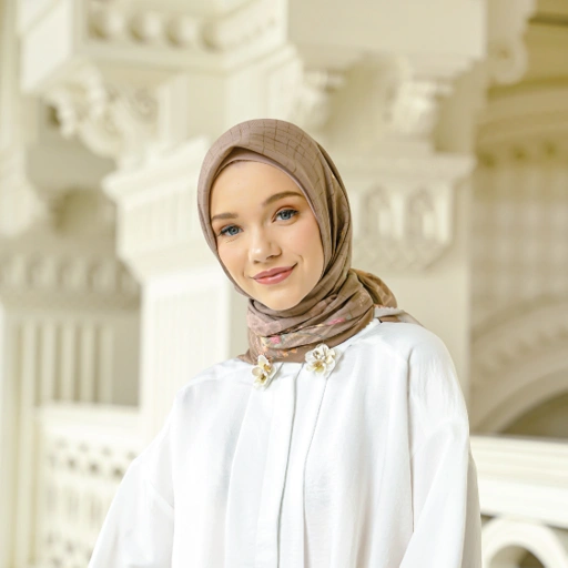 Image of Halwa Scarf Flower Field Pine Wood
