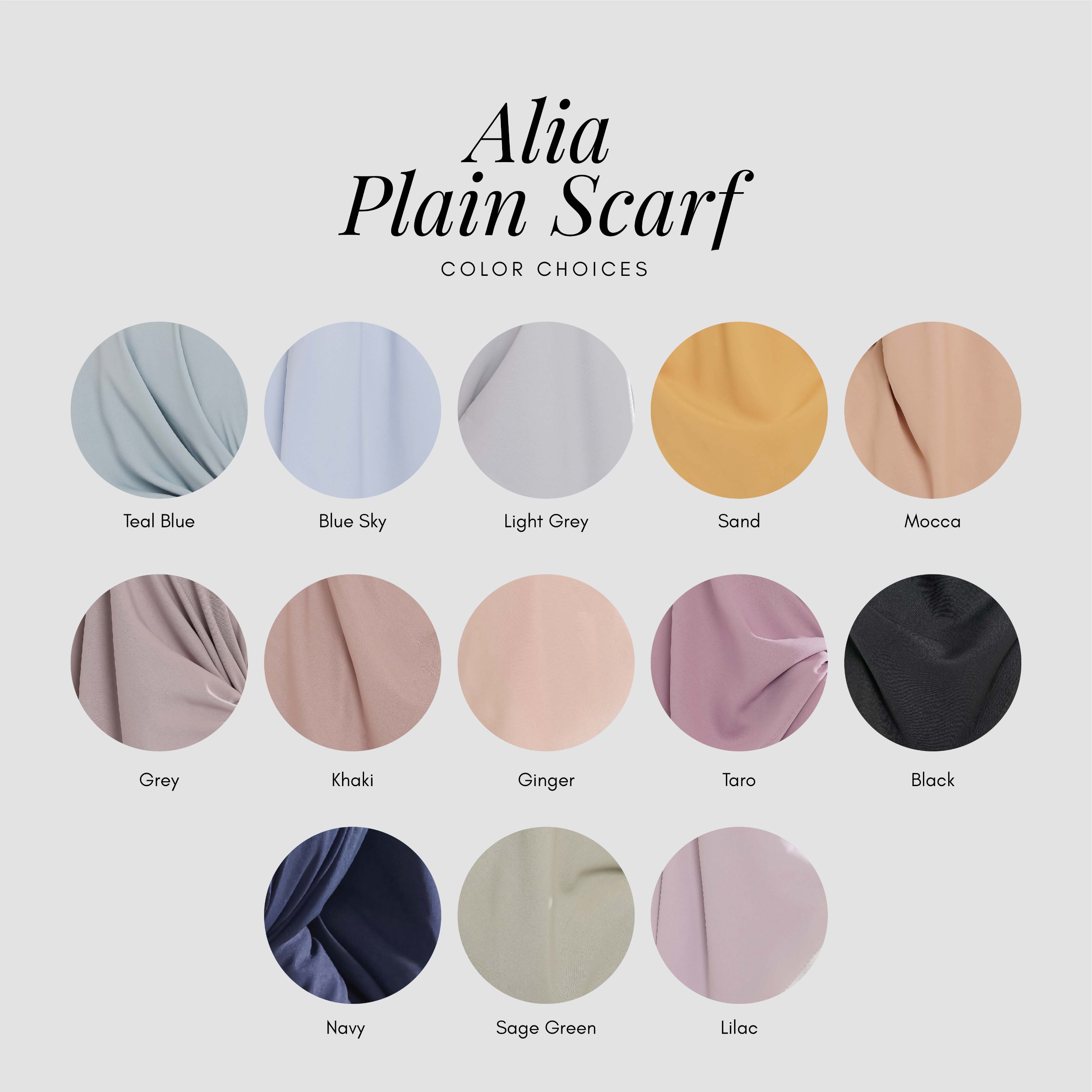 Halwa Scarf Alia Plain Navy