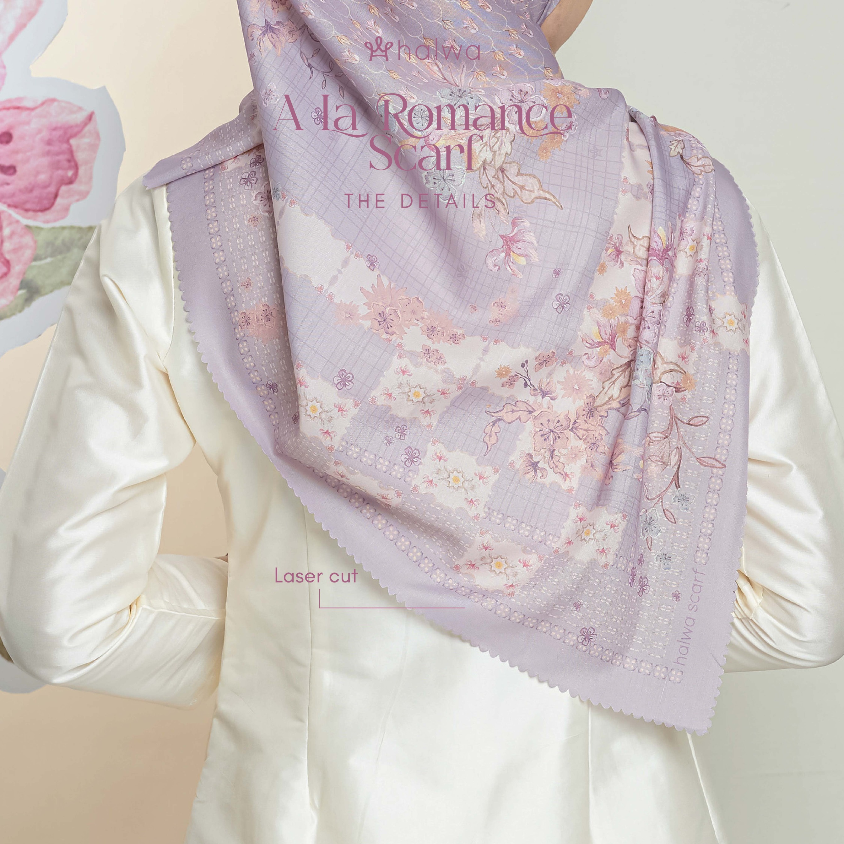 Halwa Scraf A La Romance Light Grey