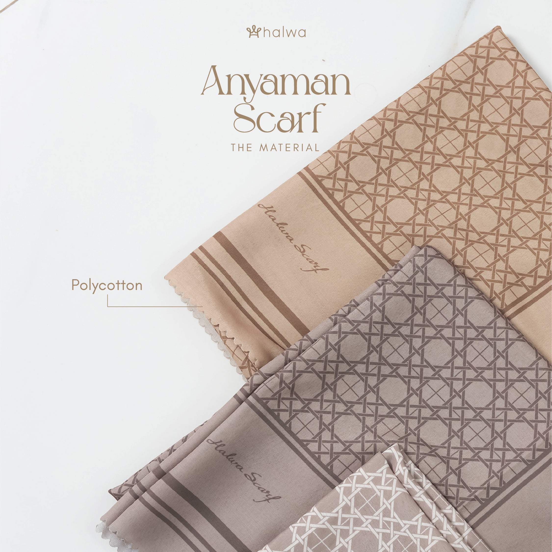 Halwa Scarf Anyaman Charcoal
