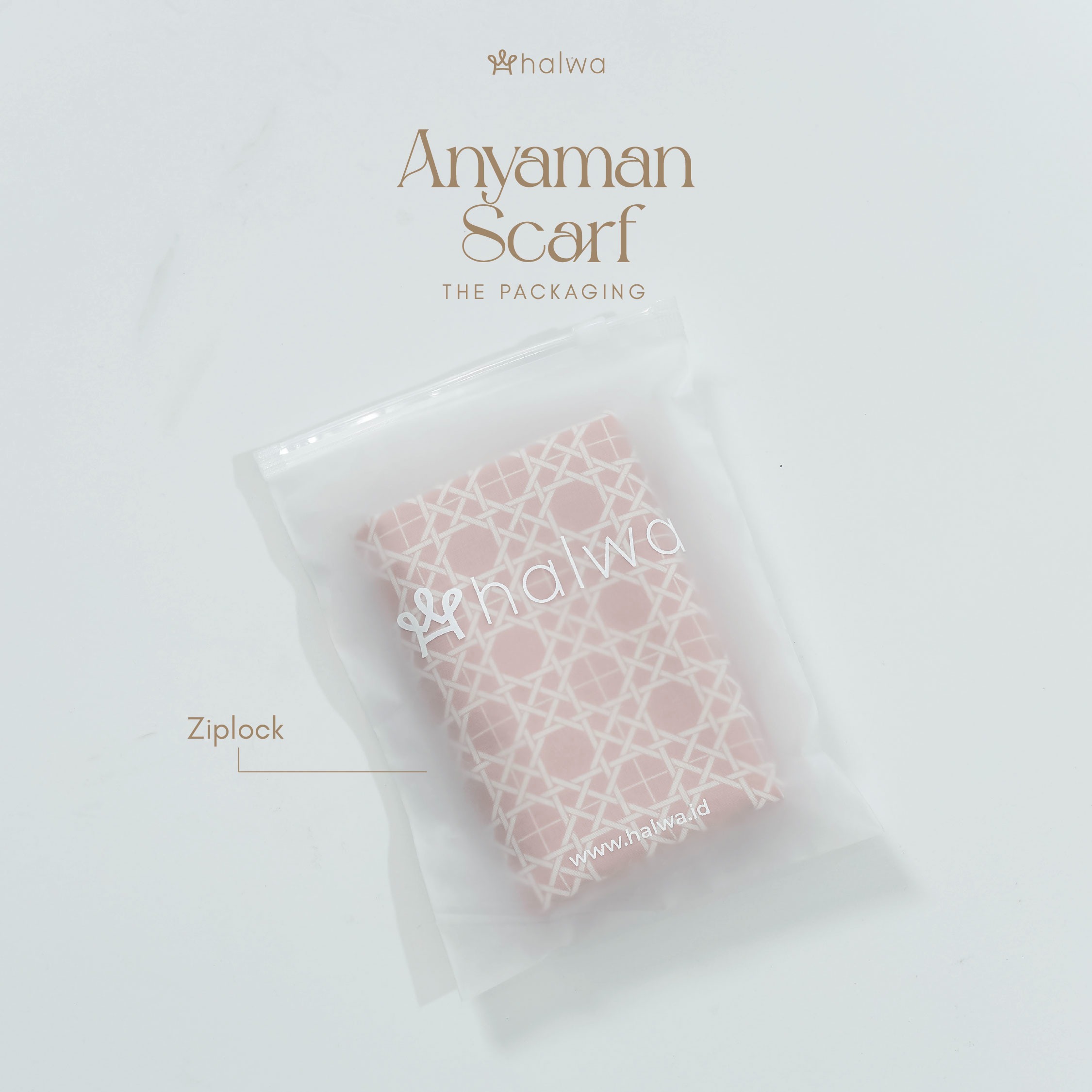 Halwa Scarf Anyaman Rose Tan