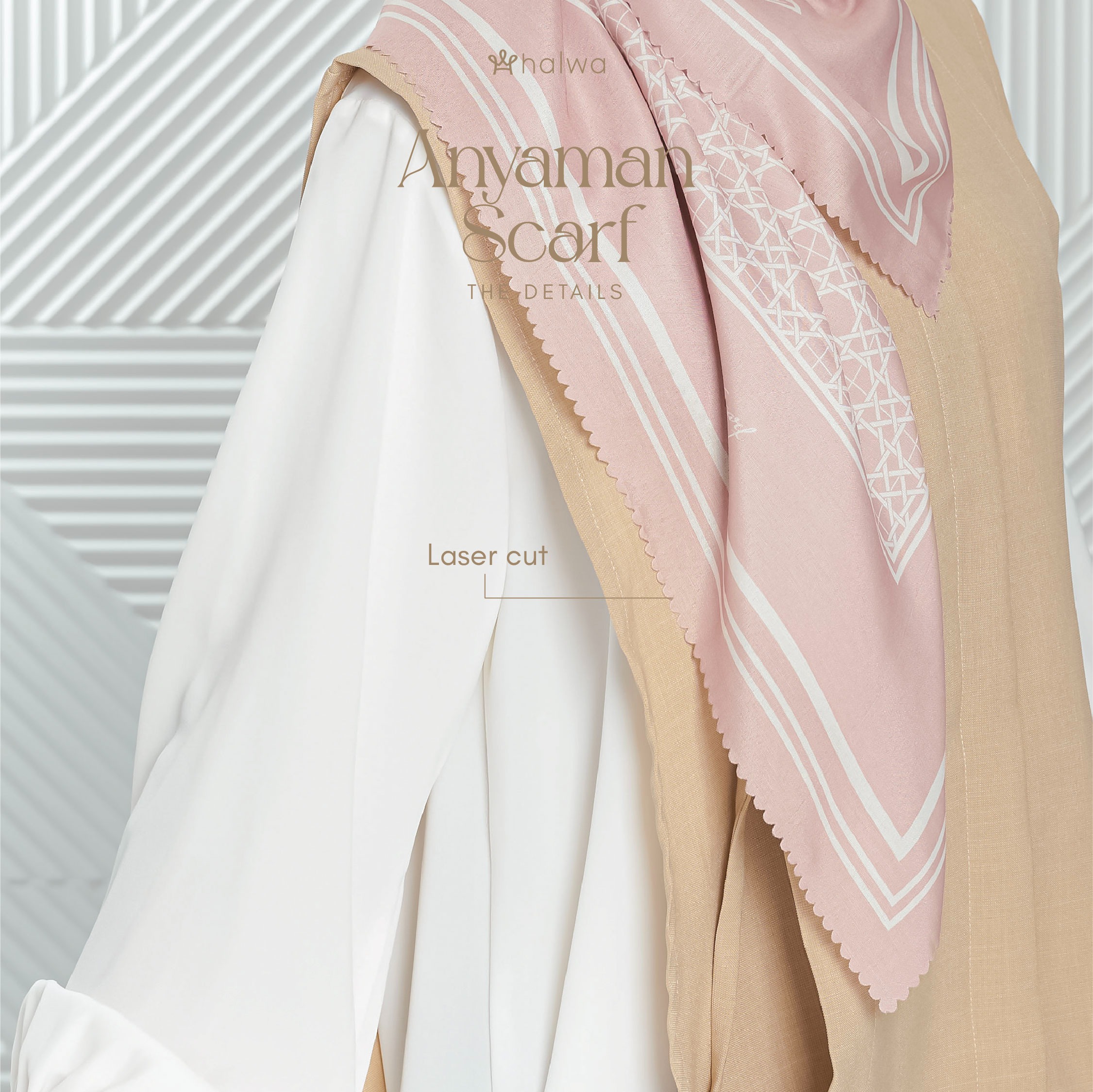 Halwa Scarf Anyaman Dark Brown