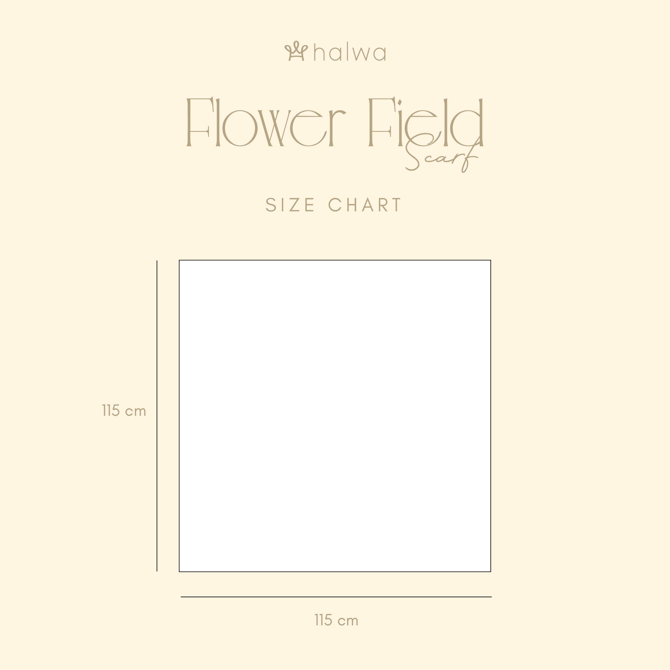 Halwa Scarf Flower Field Peach Beige