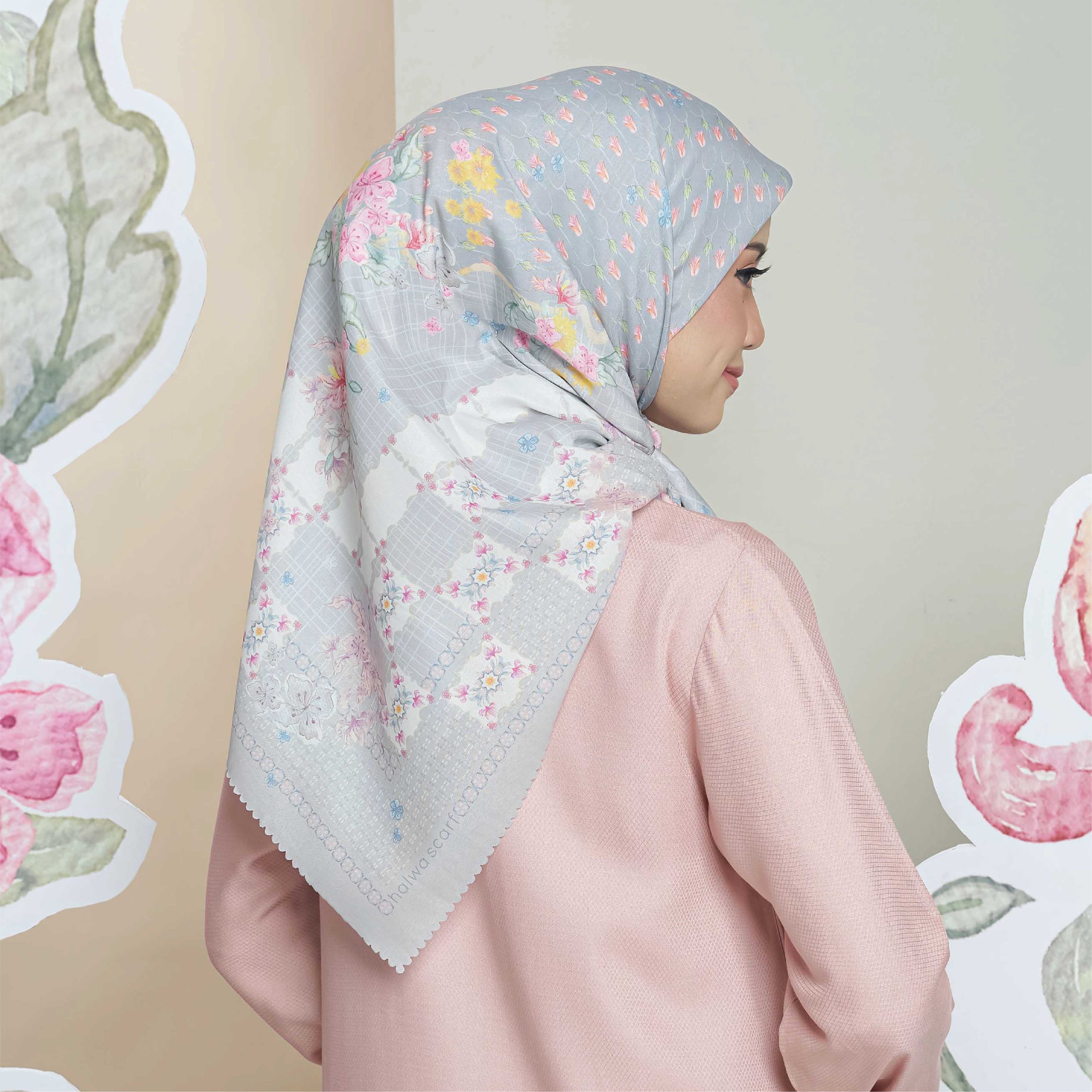 Halwa Scraf A La Romance Light Grey