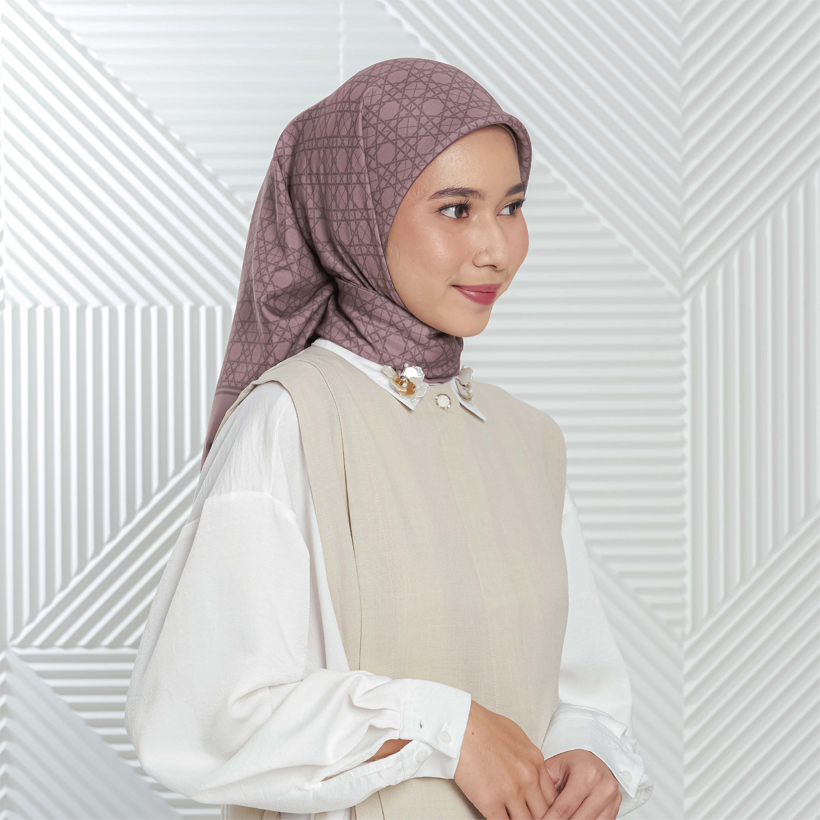 Halwa Scarf Anyaman Mauve