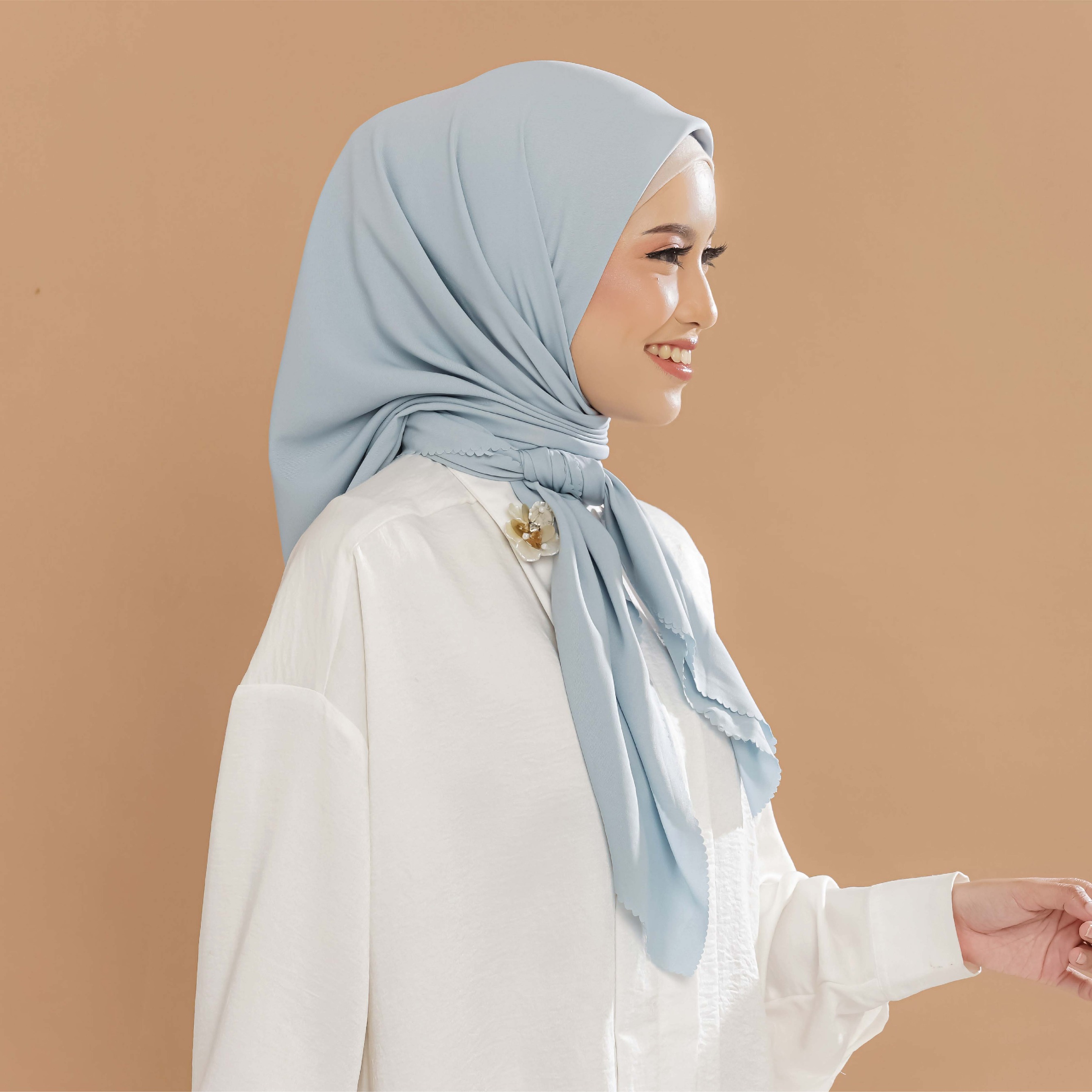 Halwa Scarf Alia plain Teal Blue
