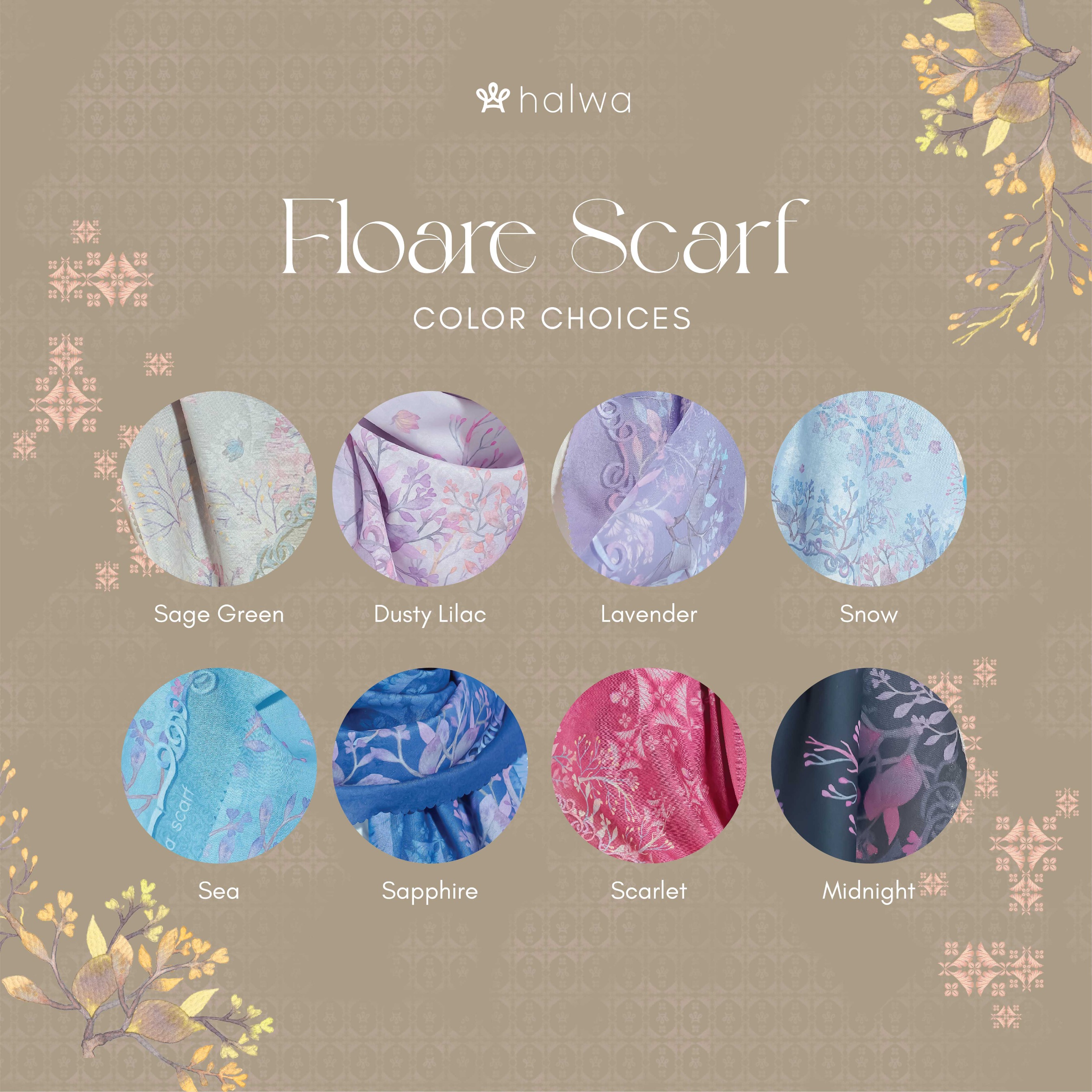 Halwa Scarf Floare Dusty Lilac