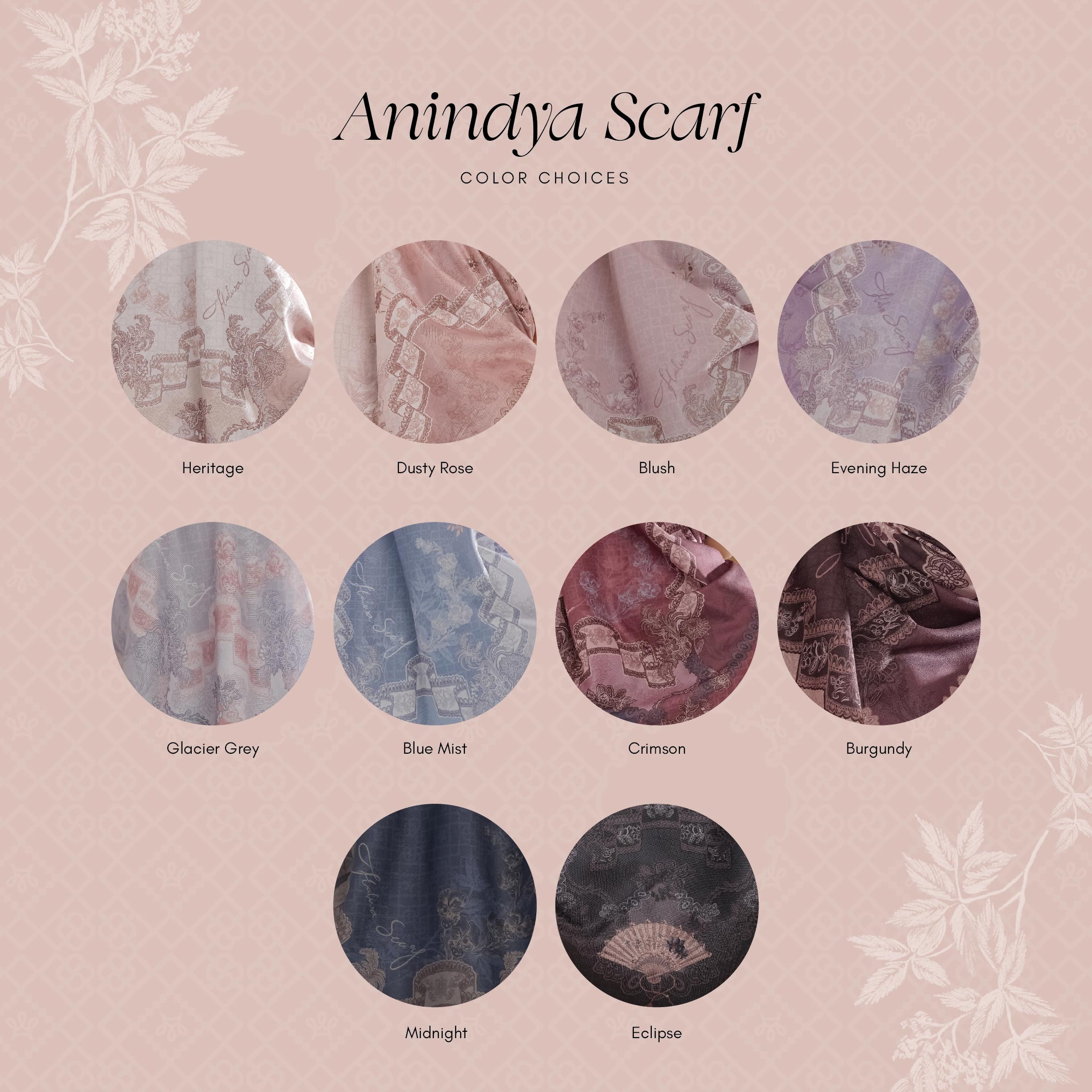 Halwa Scarf Anindya Crimson
