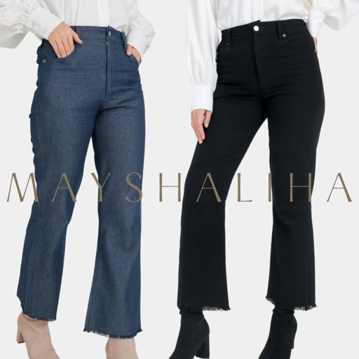 Image of Mayshaliha Beka Pants Celana Jeans Wanita Highwaist Premium Kekinian