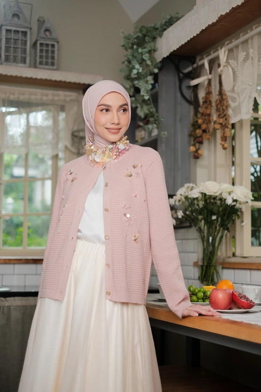 Image of Elara Bloom Cardigan in Woodrose