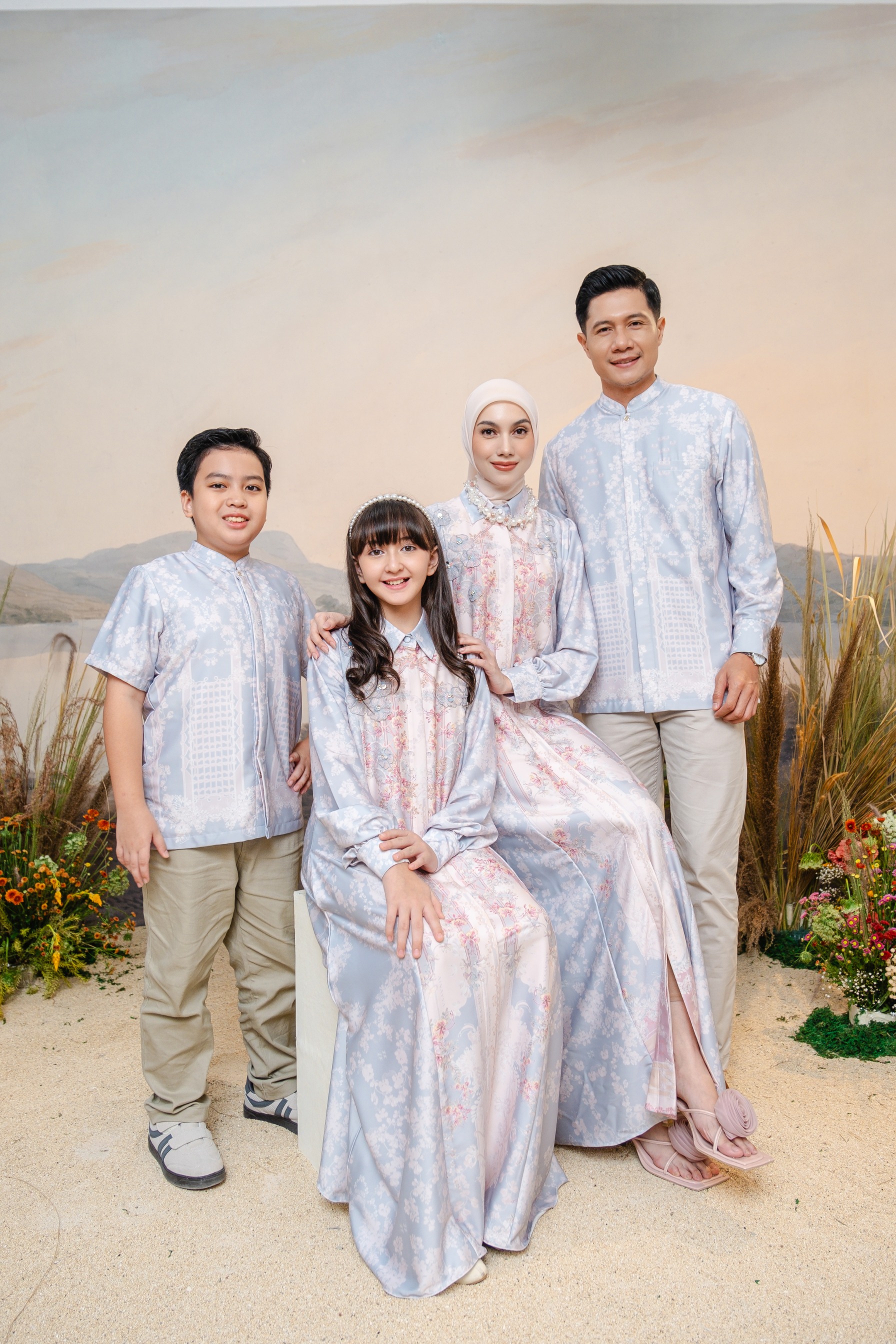 PO Puspita Dress Kids in Alice Blue