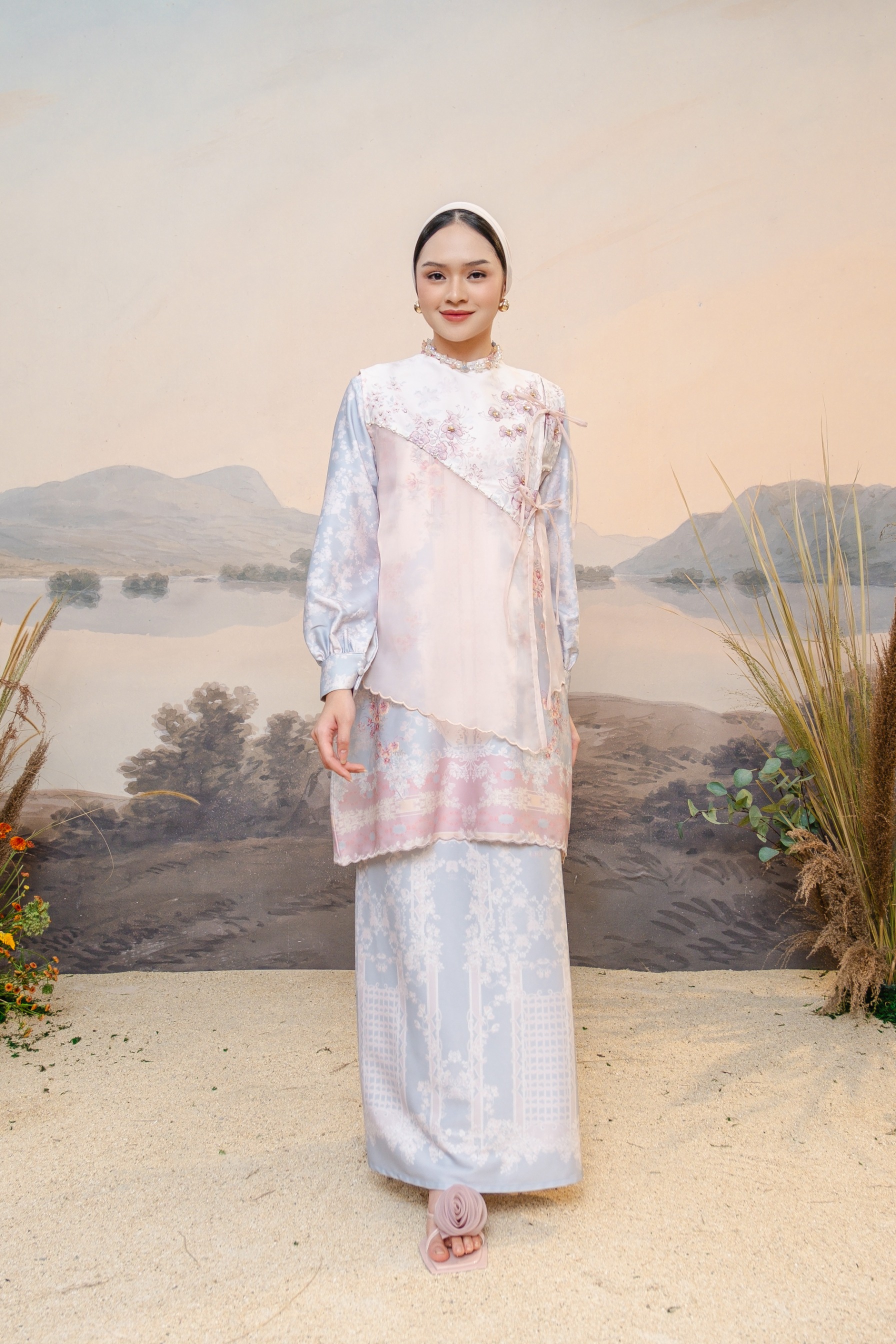 PO Puspita Kurung in Alice Blue