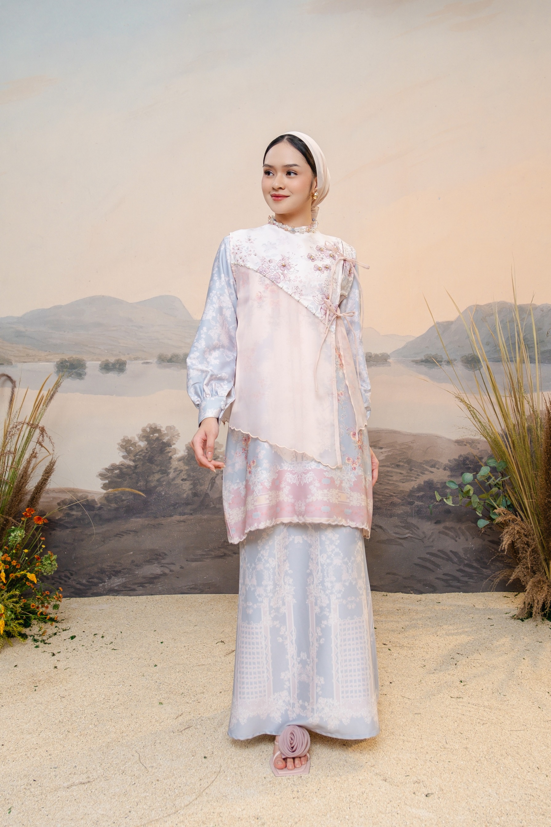 PO Puspita Kurung in Alice Blue