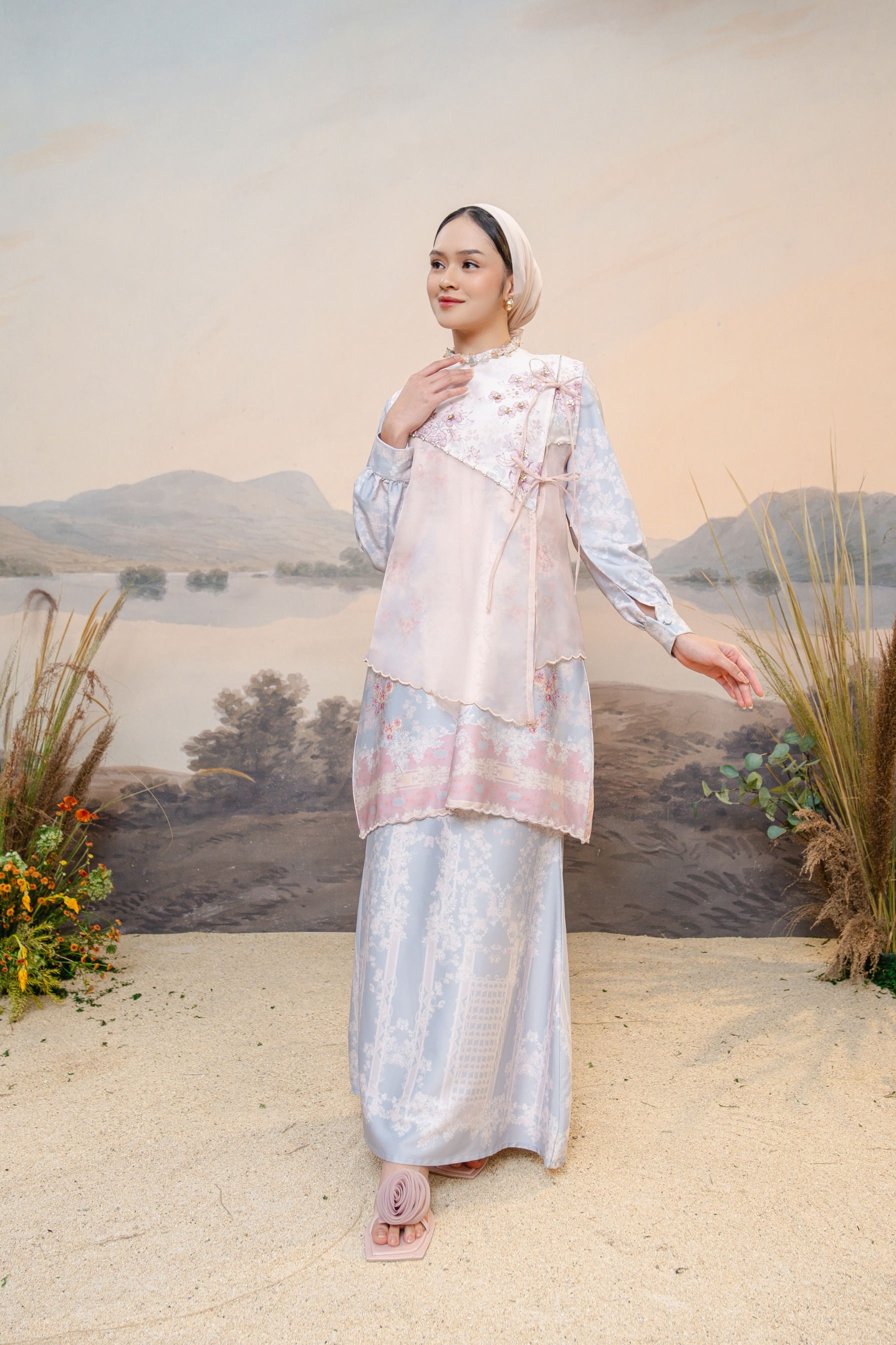 PO Puspita Kurung in Alice Blue