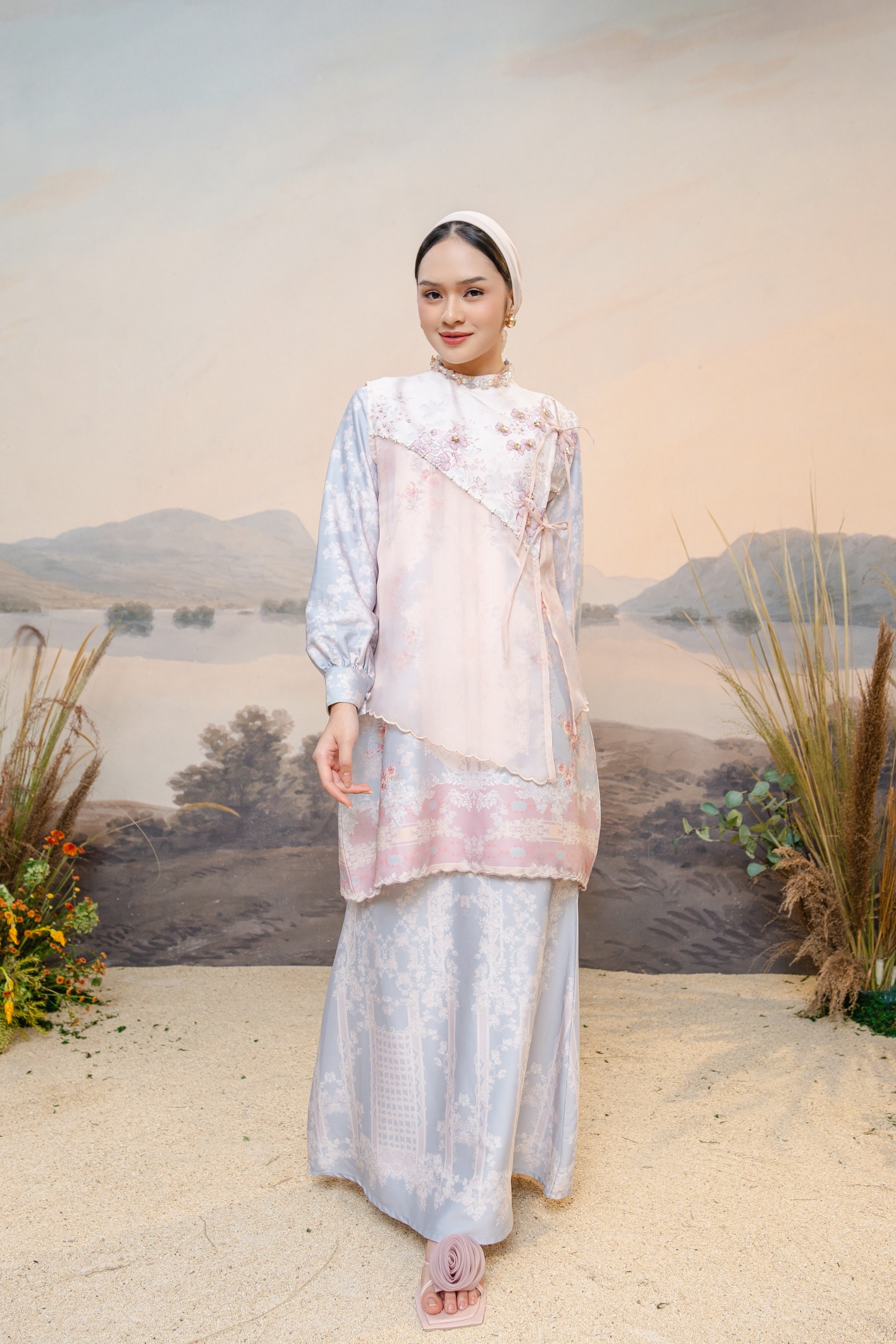 PO Puspita Kurung in Alice Blue