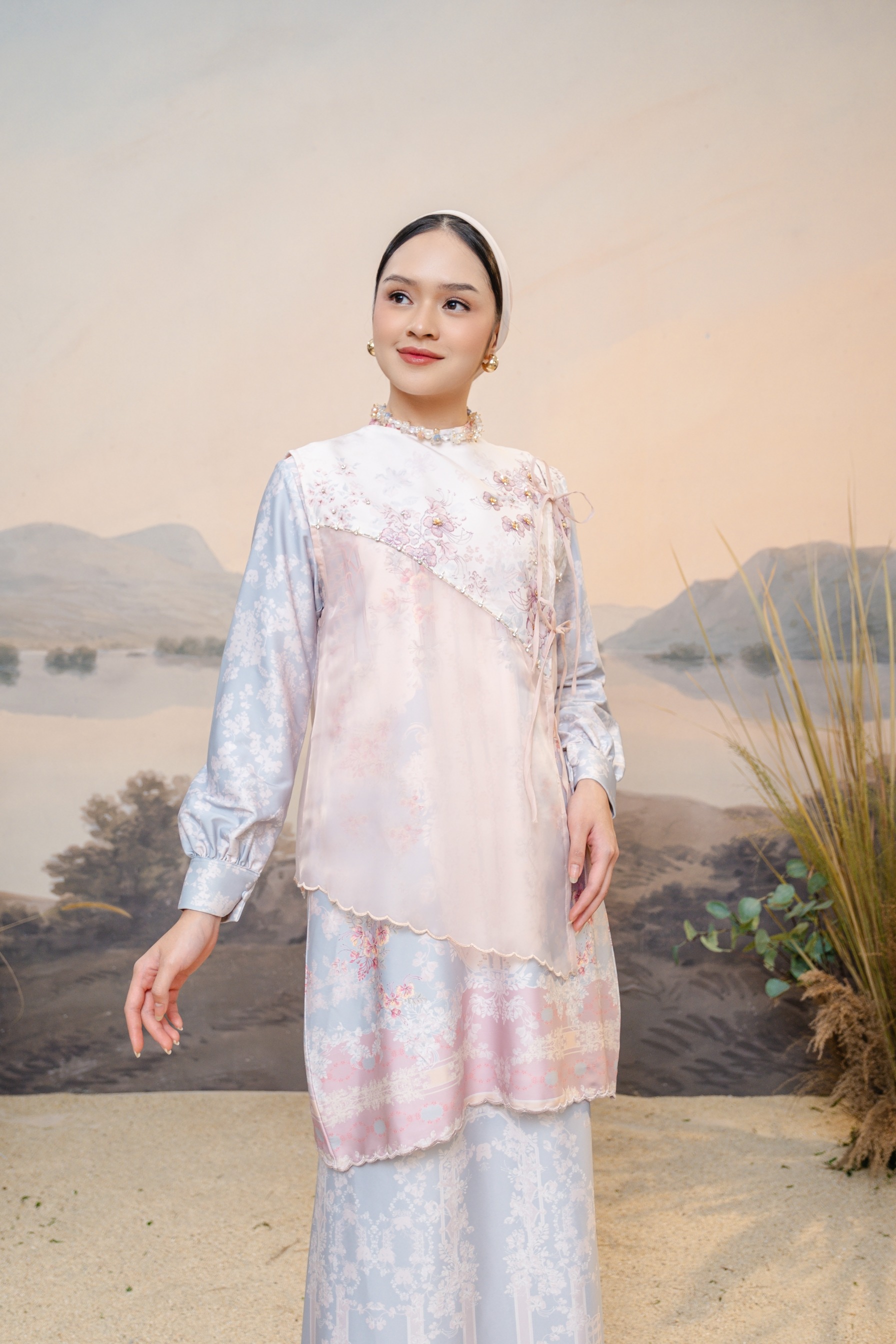 PO Puspita Kurung in Alice Blue