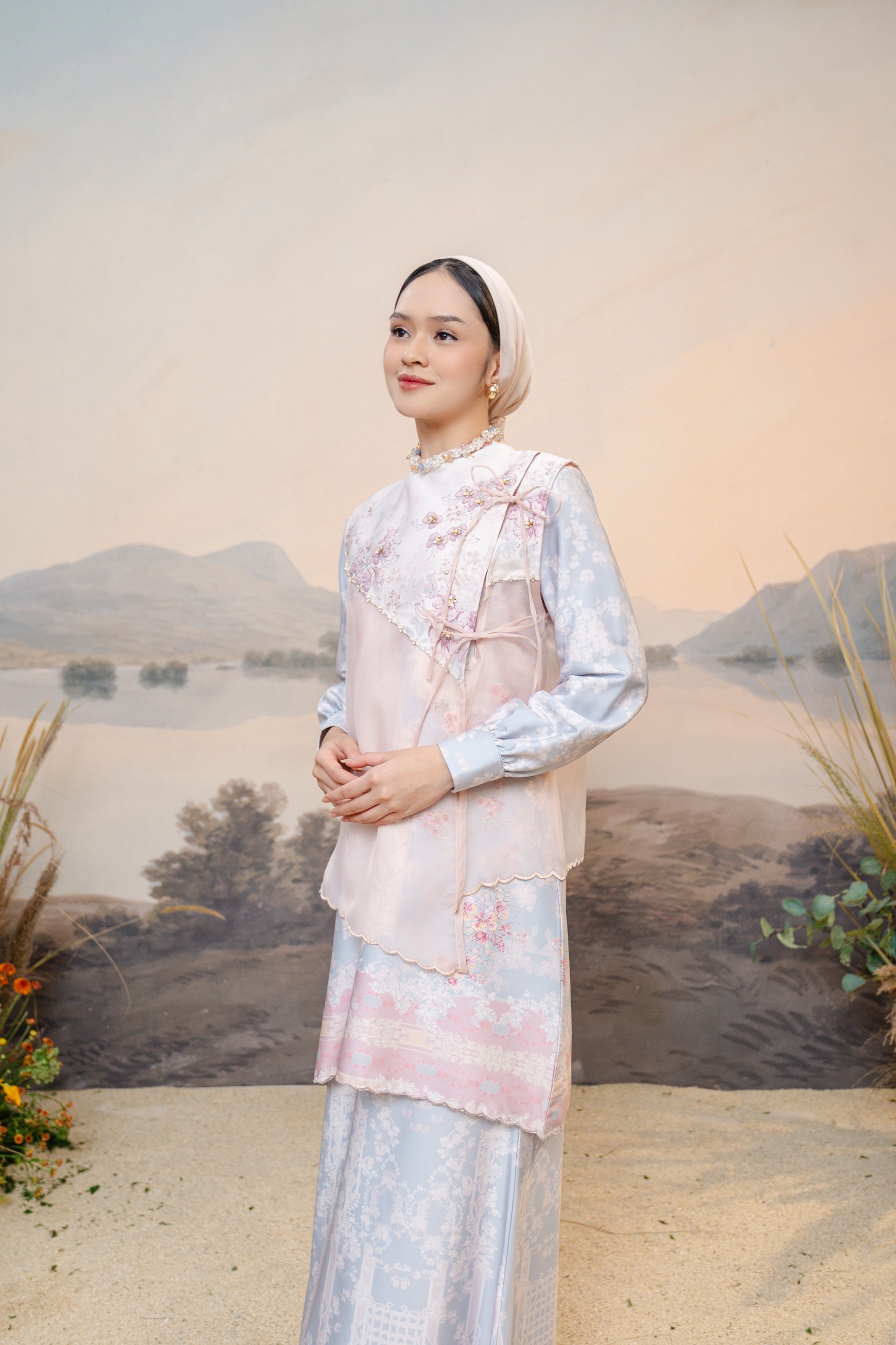 PO Puspita Kurung in Alice Blue