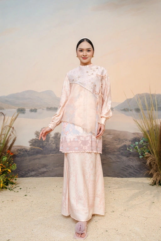 Image of PO Puspita Kurung in Peony Peach